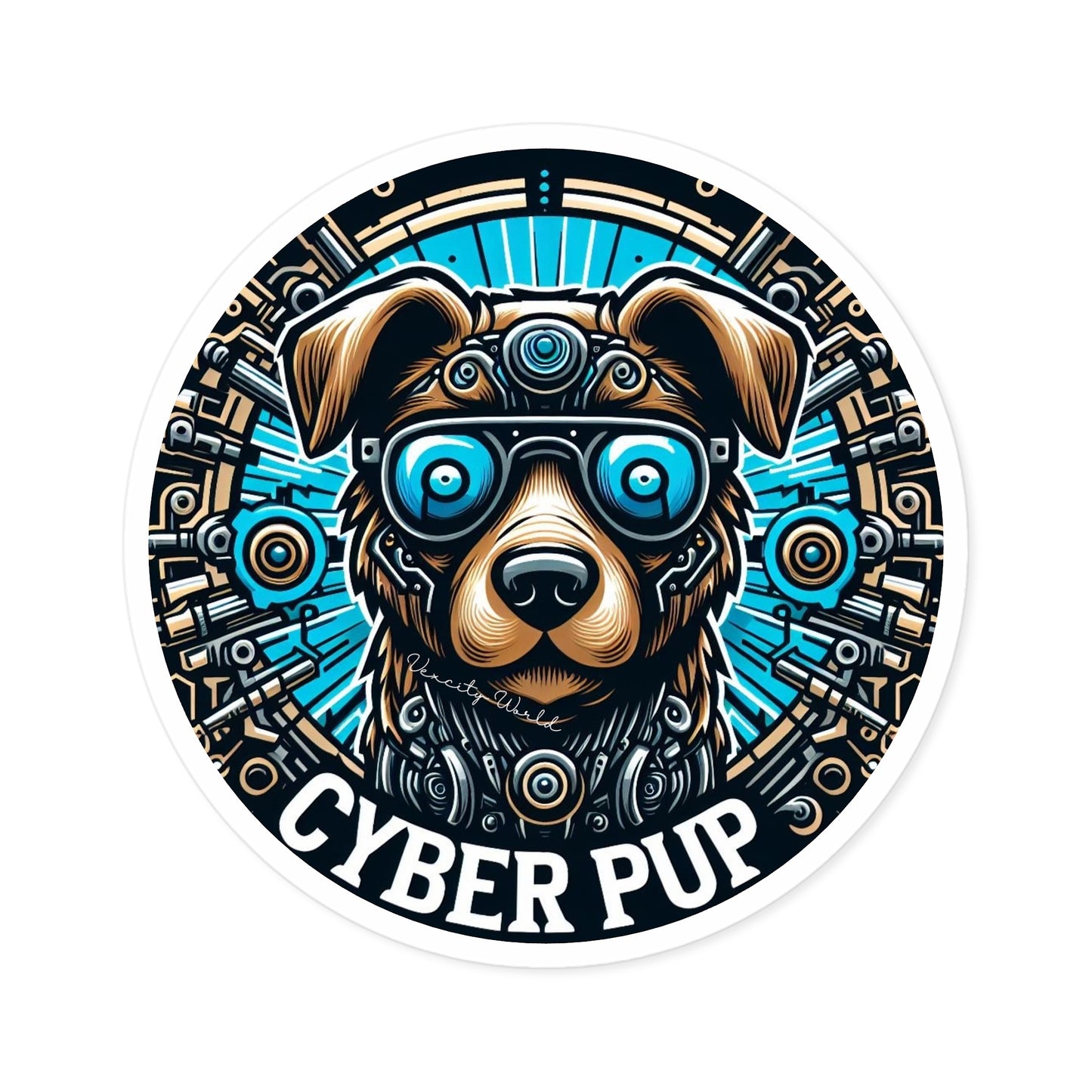 Cyber PuP Dog Sticker, Indoor\Outdoor