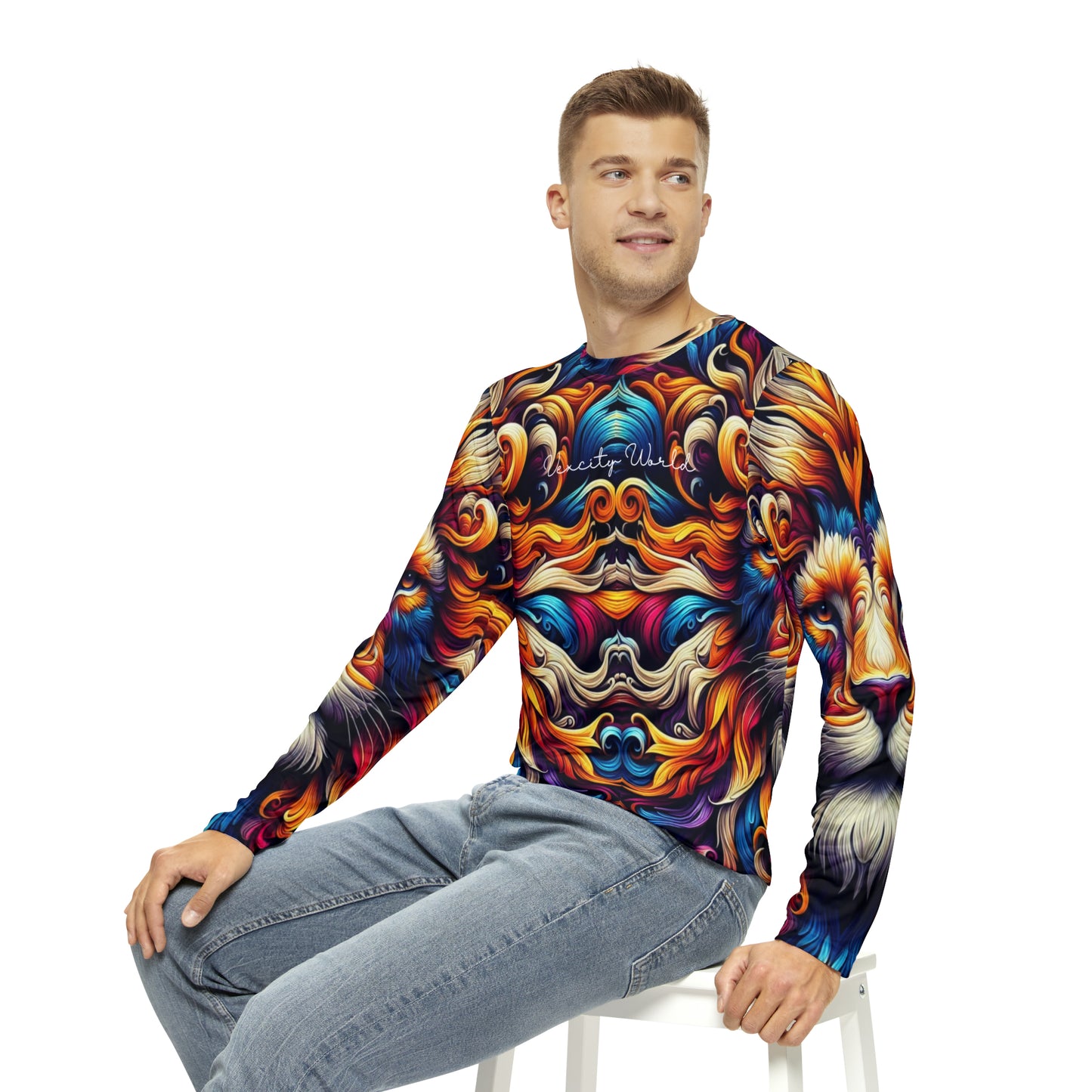 Vexcity world printed Men's Long Sleeve Shirt