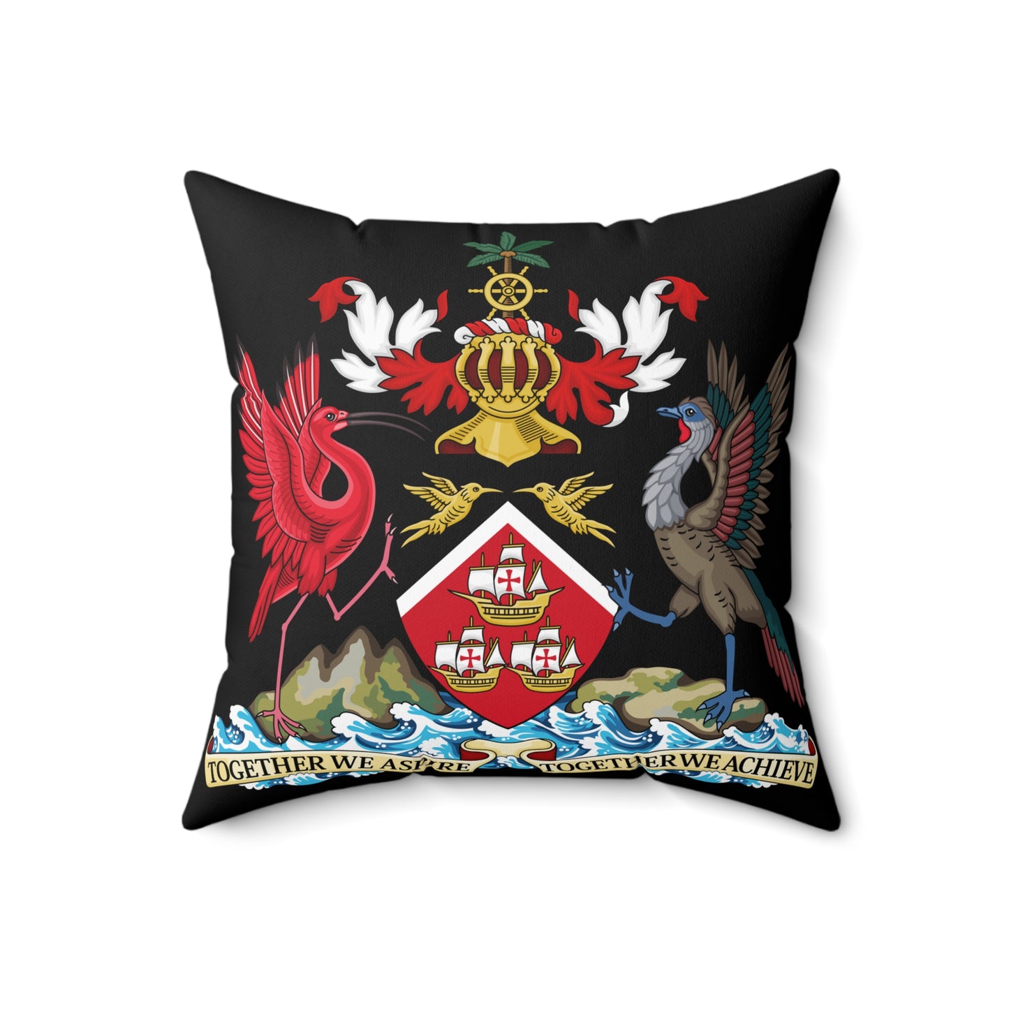 Trinidad And Tobago Square Pillow Light Brown