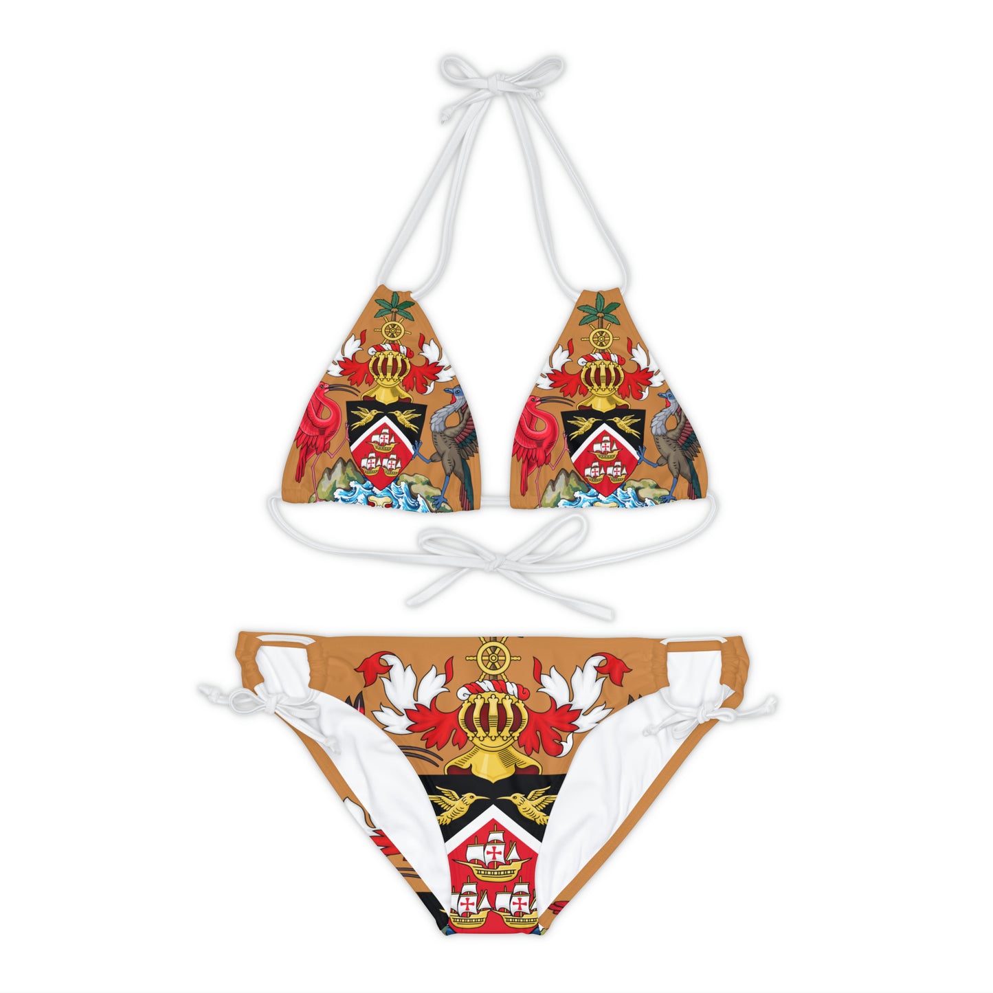 Trinidad And Tobago Strappy Bikini Set Brown