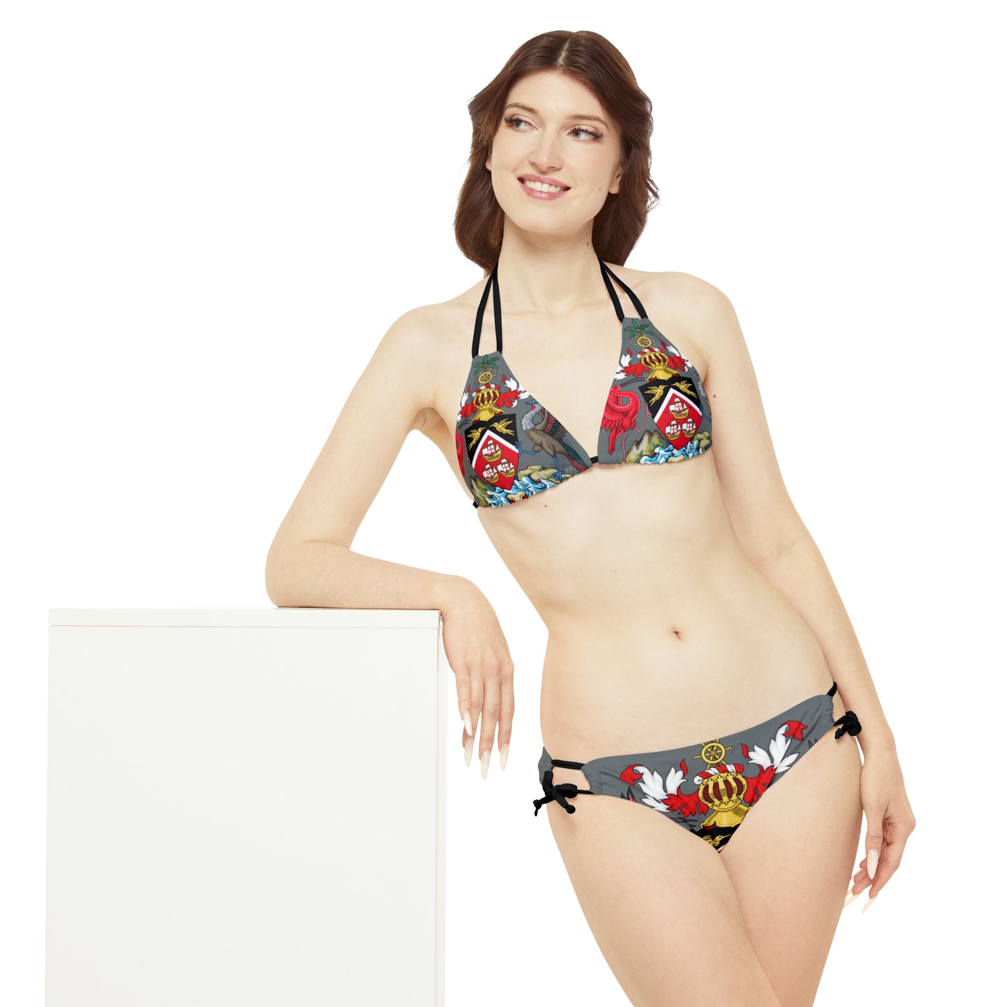 Trinidad And Tobago Strappy Bikini Set Grey