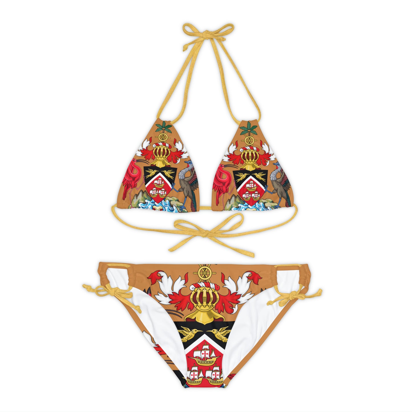 Trinidad And Tobago Strappy Bikini Set Brown