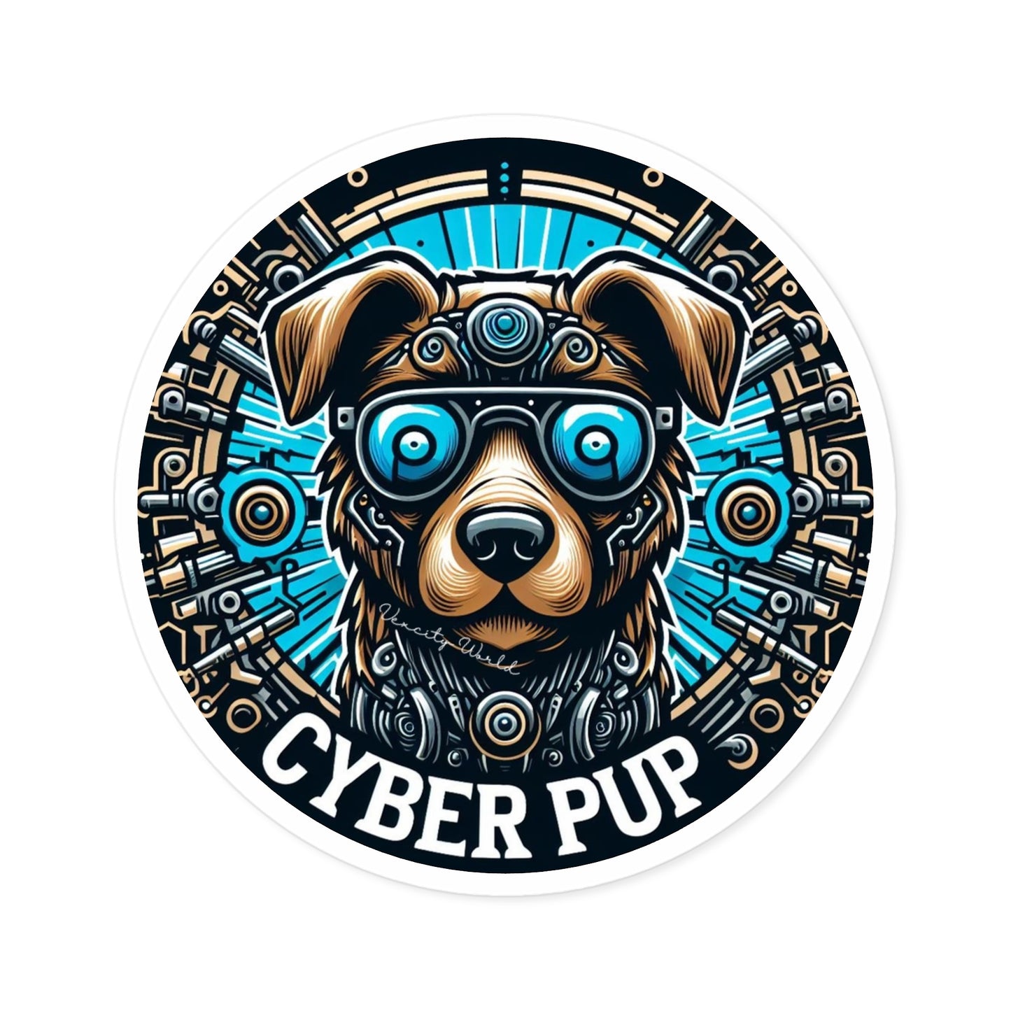 Cyber PuP Dog Sticker, Indoor\Outdoor