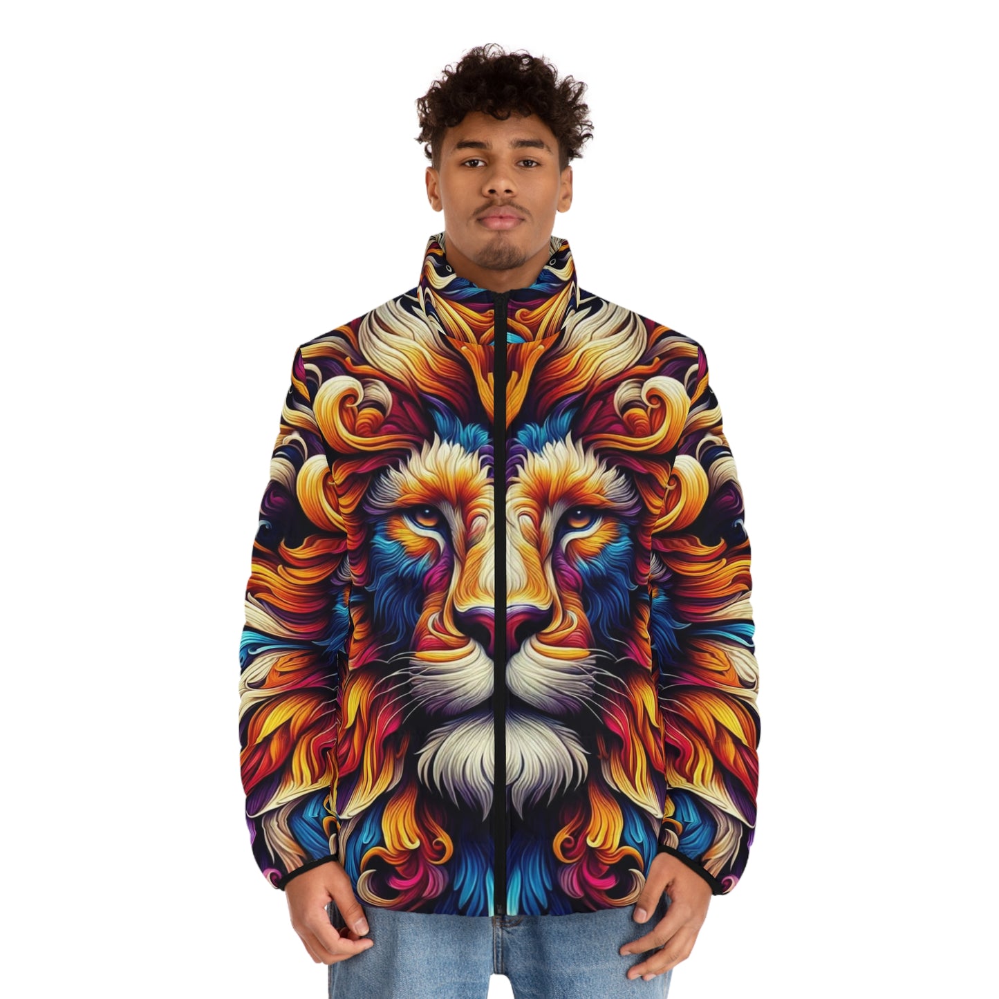 Vexcity World Men's Puffer Lion Jacket
