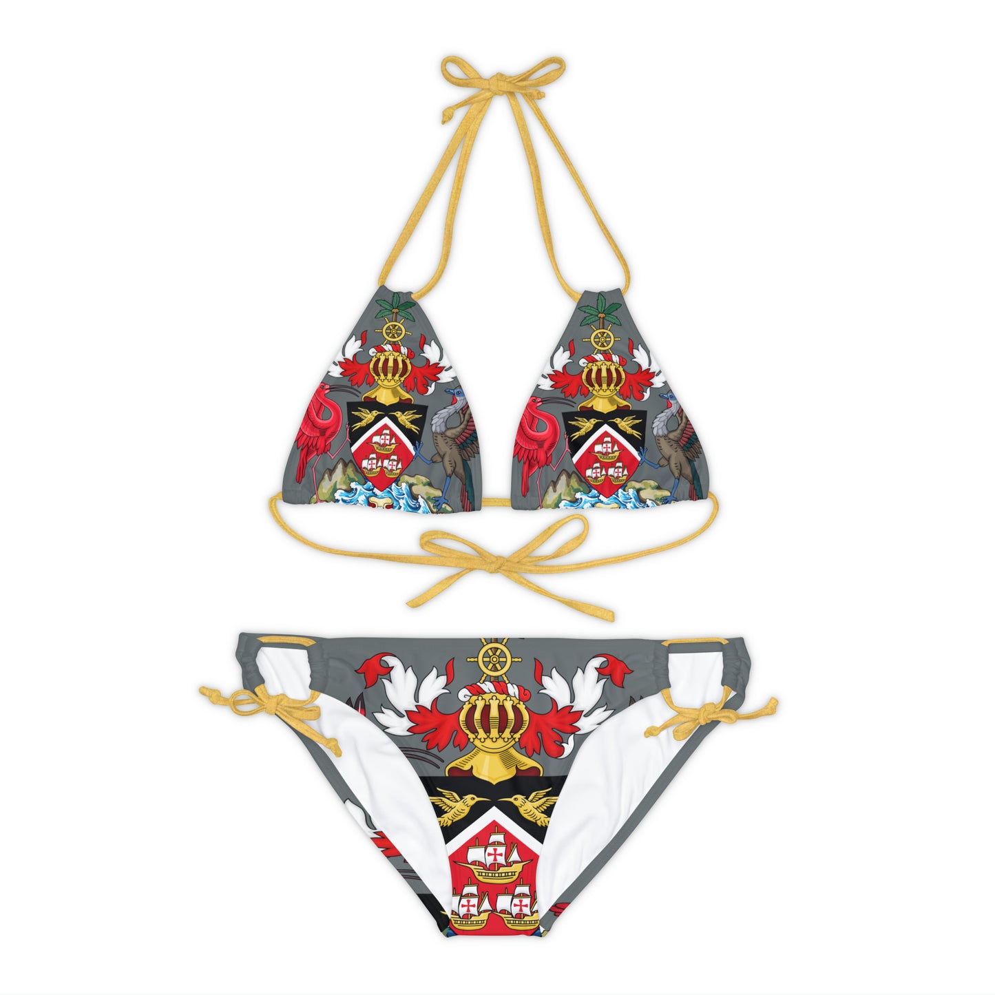 Trinidad And Tobago Strappy Bikini Set Grey