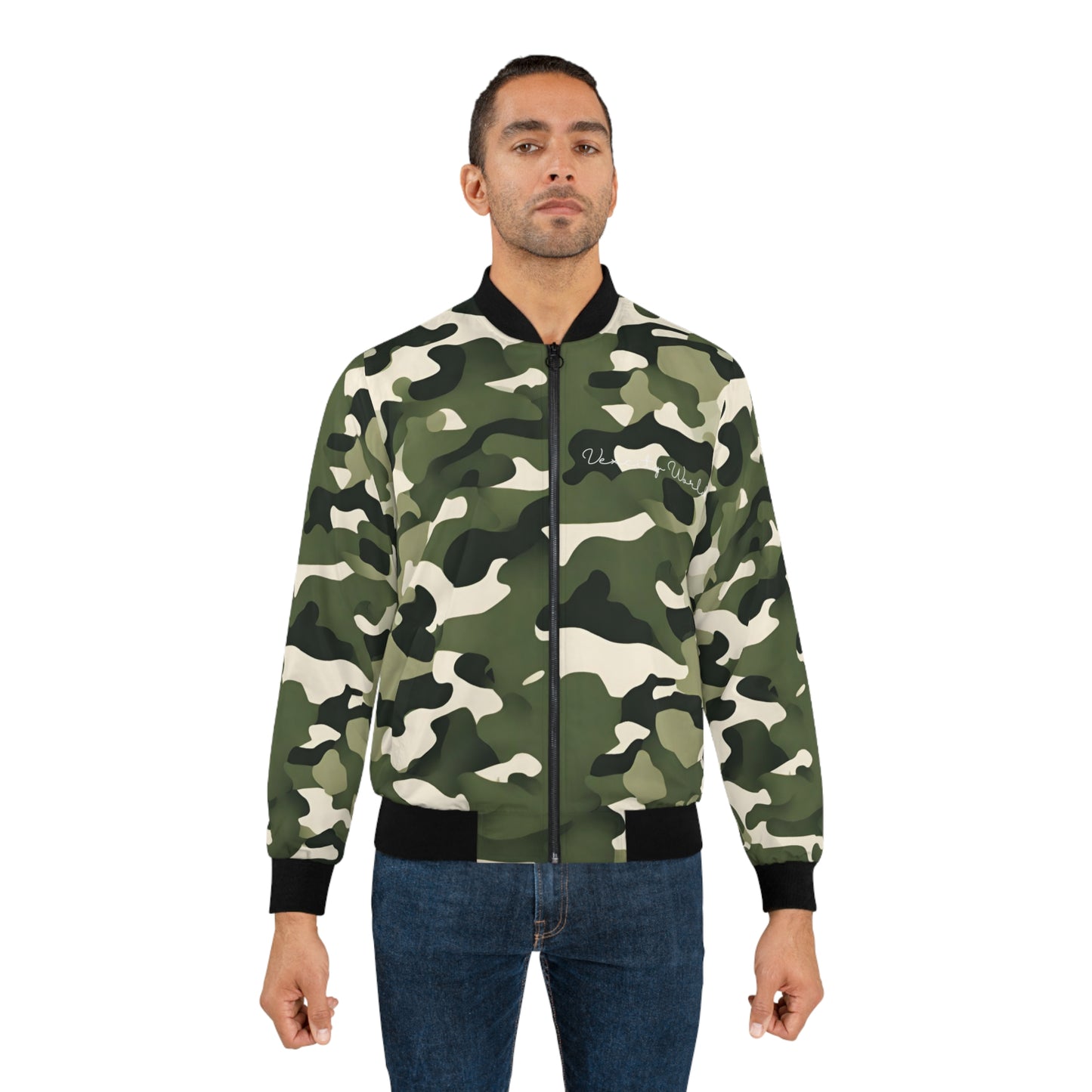 Vexcity World Surfing Inspired Bomber Jacket Camouflage