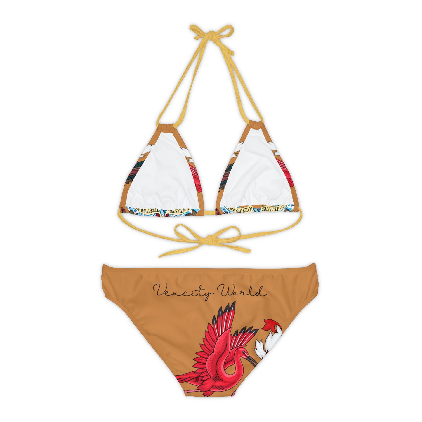 Trinidad And Tobago Strappy Bikini Set Brown