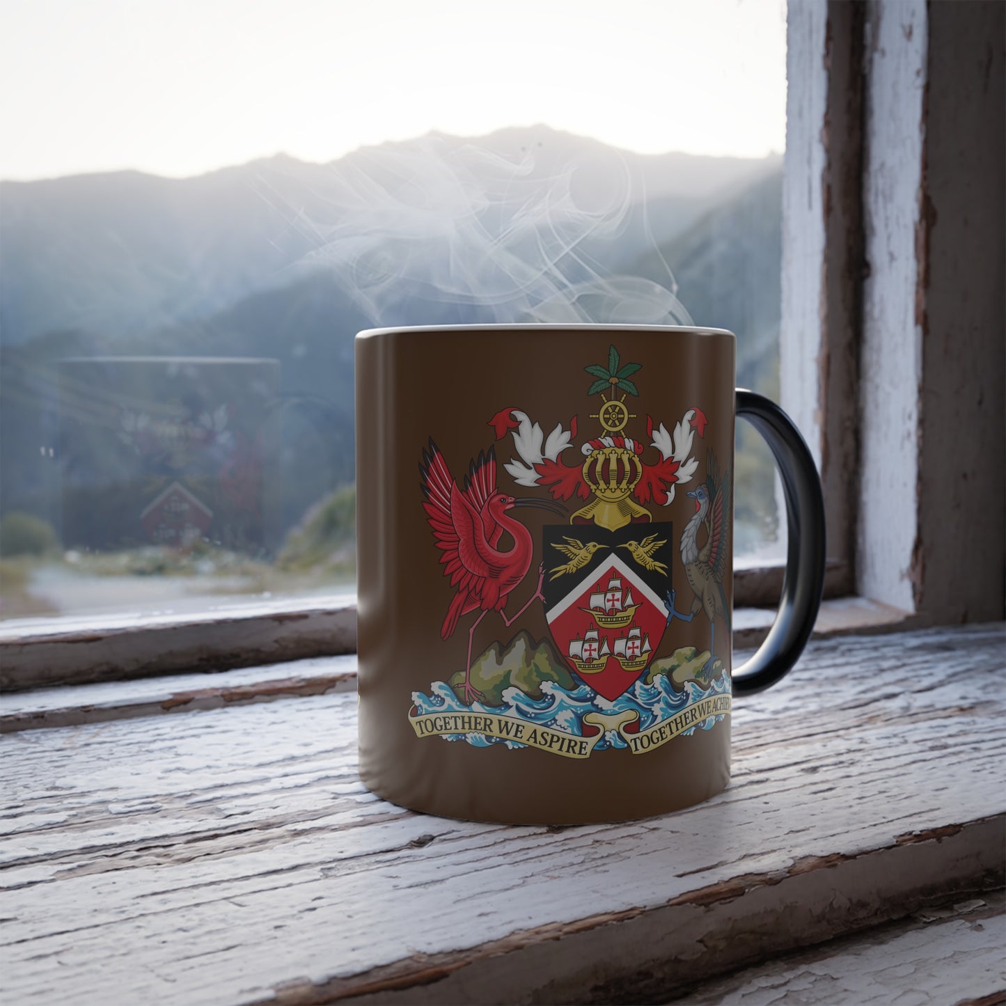 Trinidad And Tobago Coffee Mug, 11oz Brown