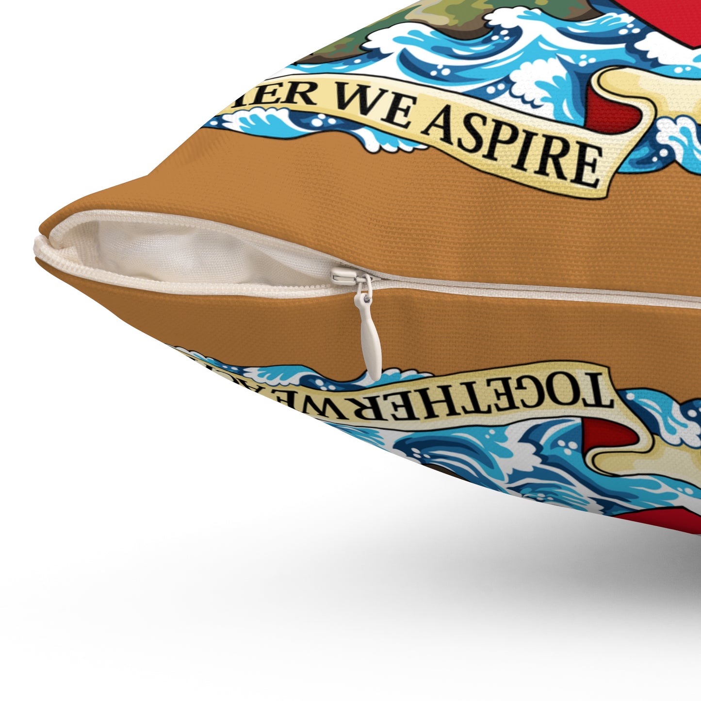 Trinidad And Tobago Square Pillow Light Brown