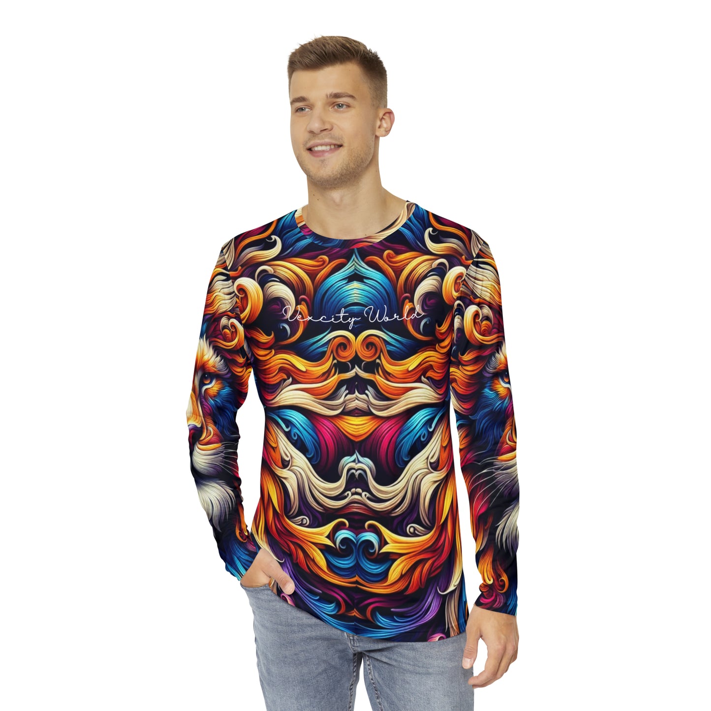 Vexcity world printed Men's Long Sleeve Shirt