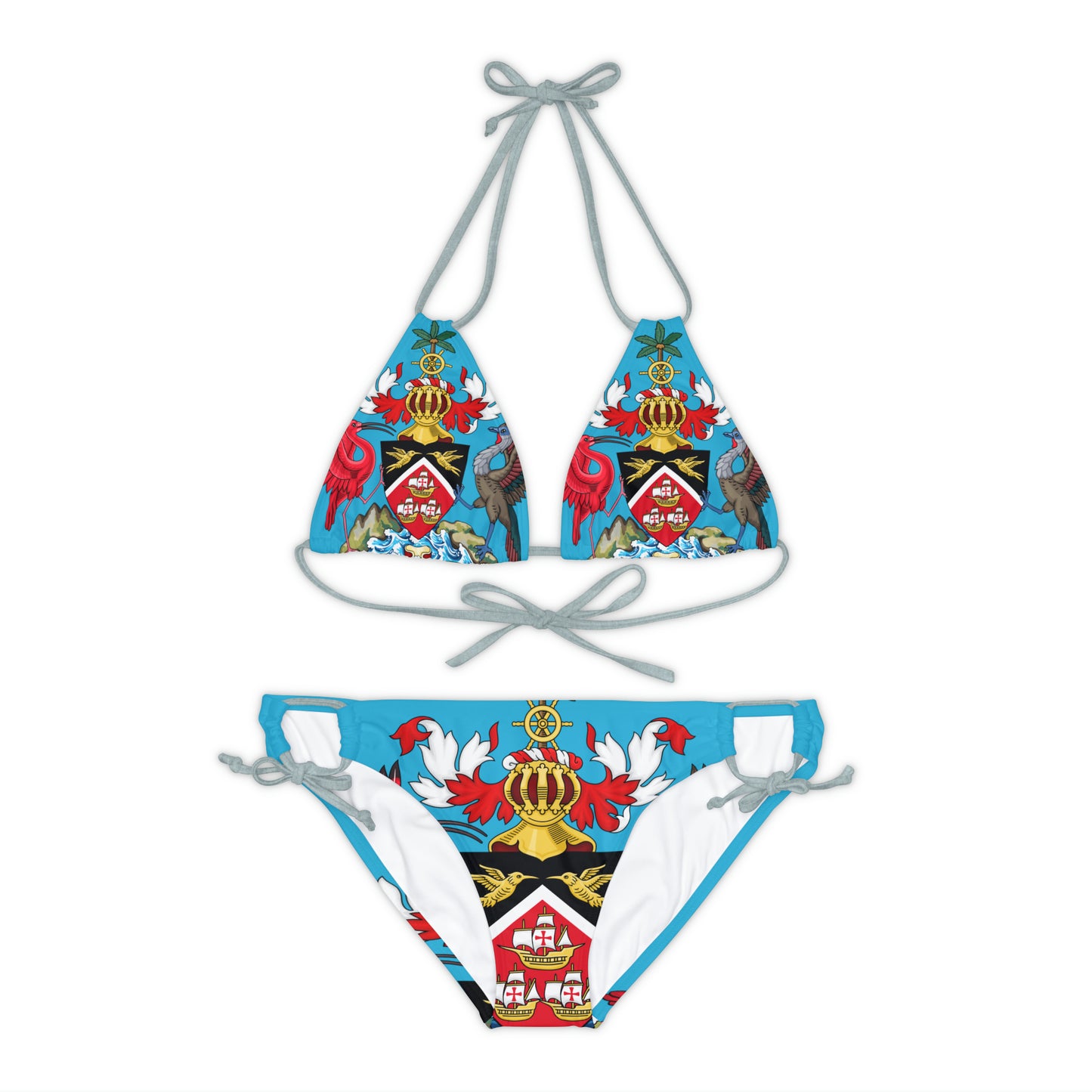 Trinidad And Tobago Strappy Bikini Set Turquoise