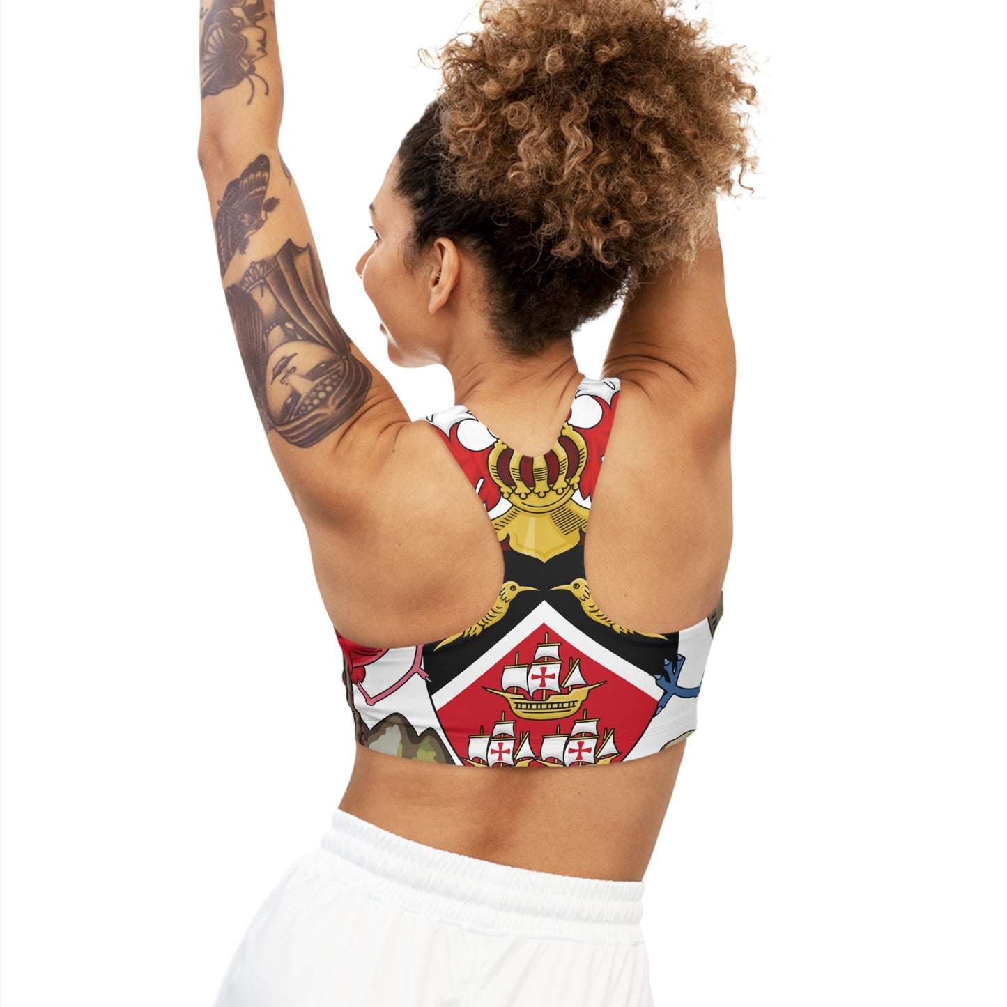 Trinidad And Tobago Women's Seamless Sports Bra White
