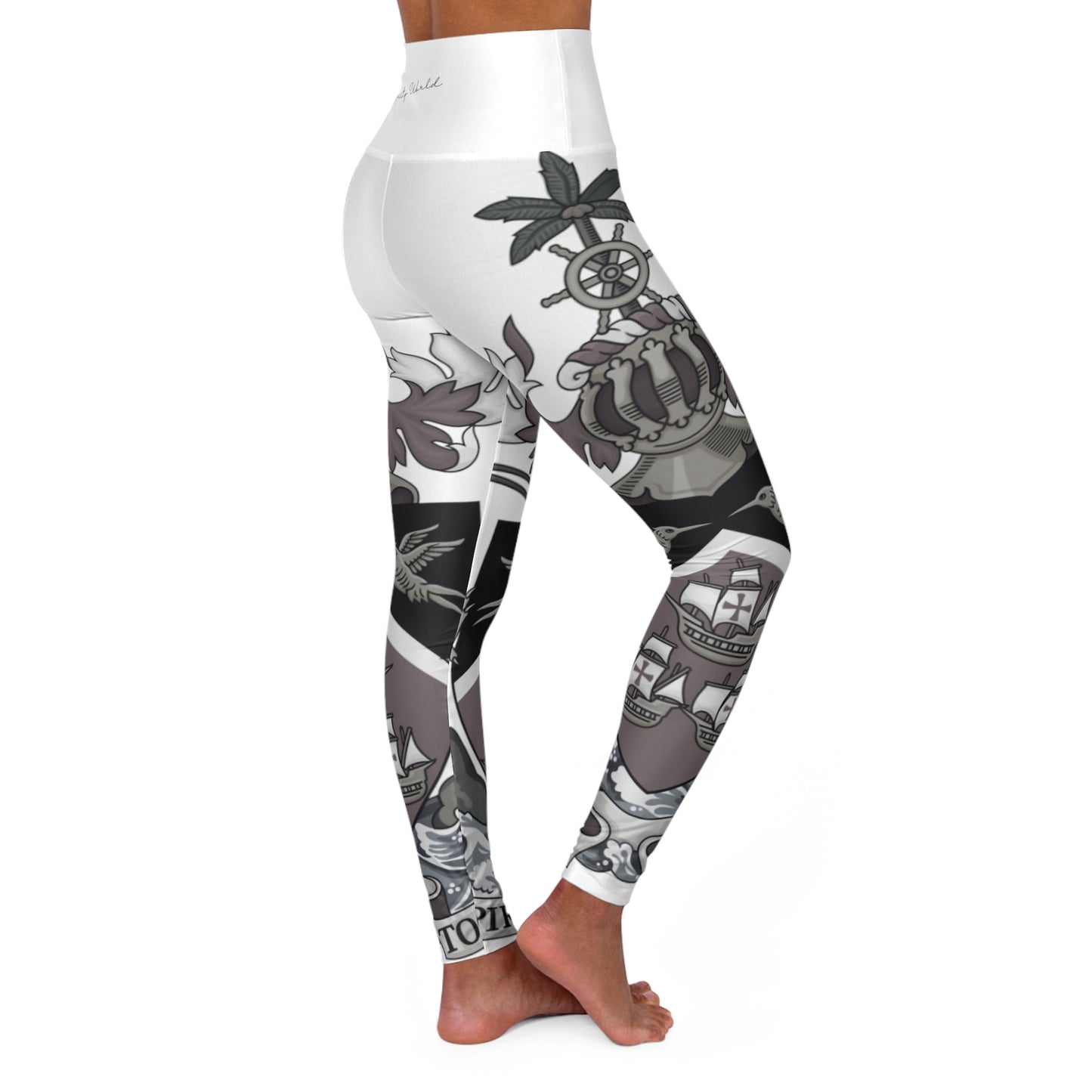 Trinidad And Tobago Women's High Waisted Yoga Leggings White