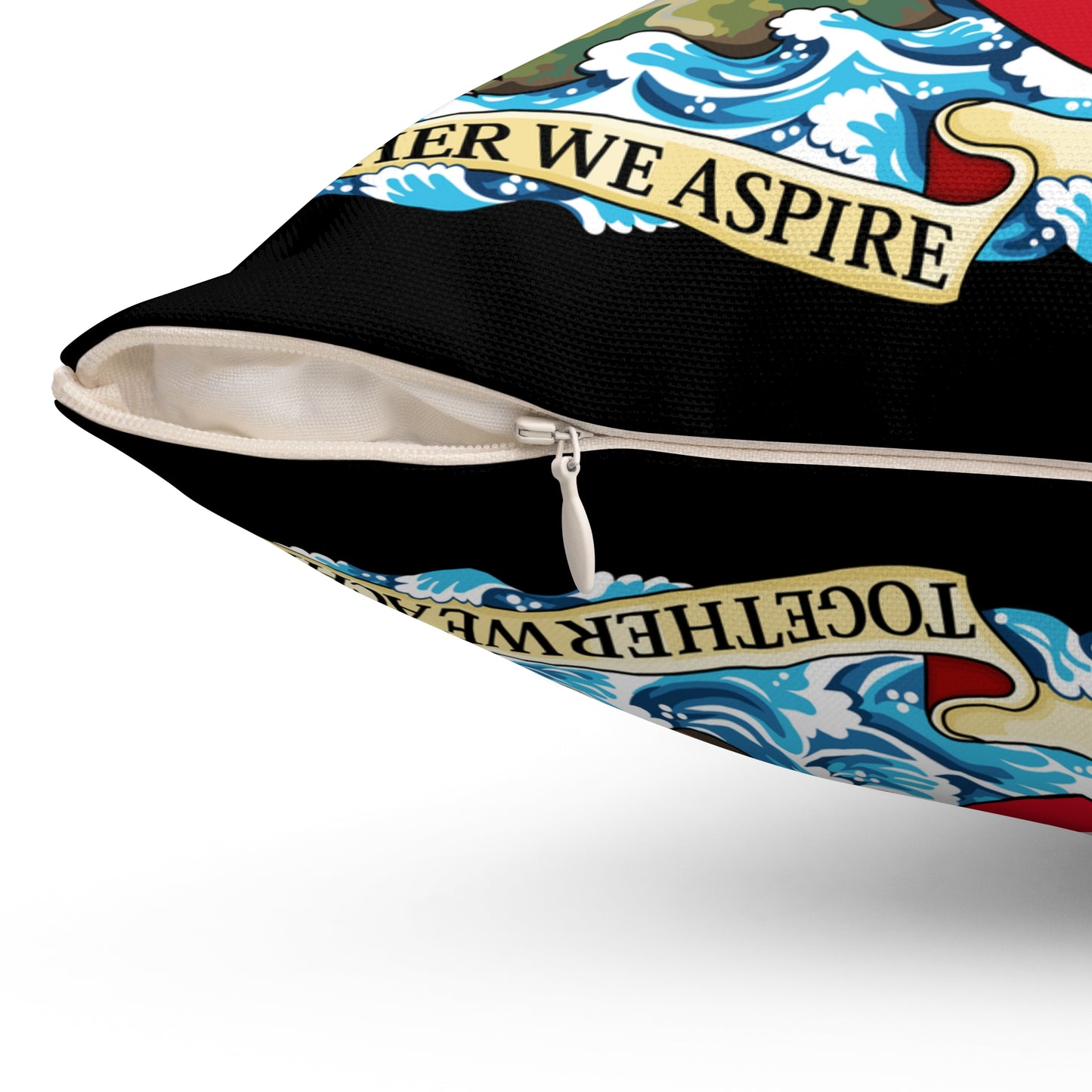 Trinidad And Tobago Square Pillow Black