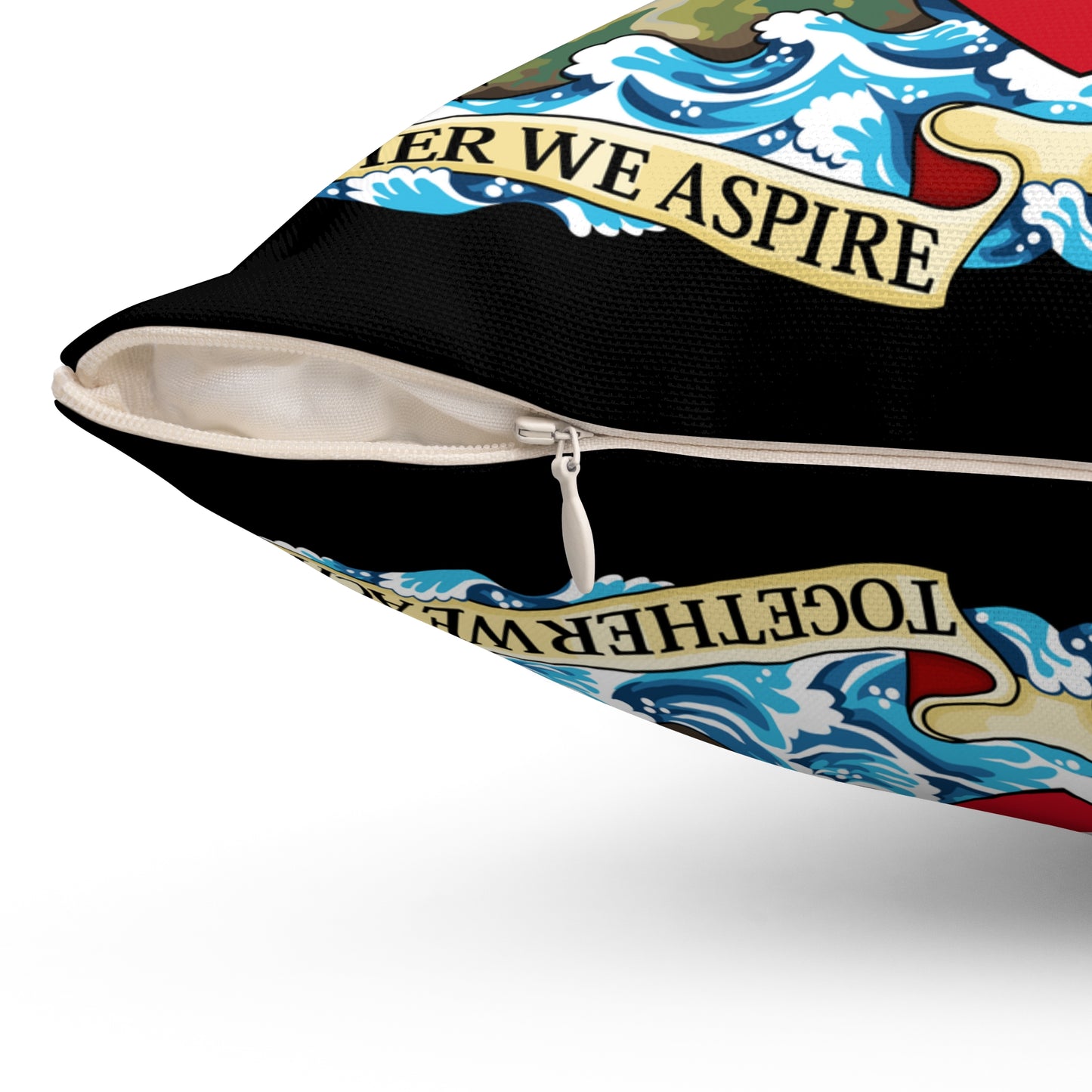 Trinidad And Tobago Square Pillow Black