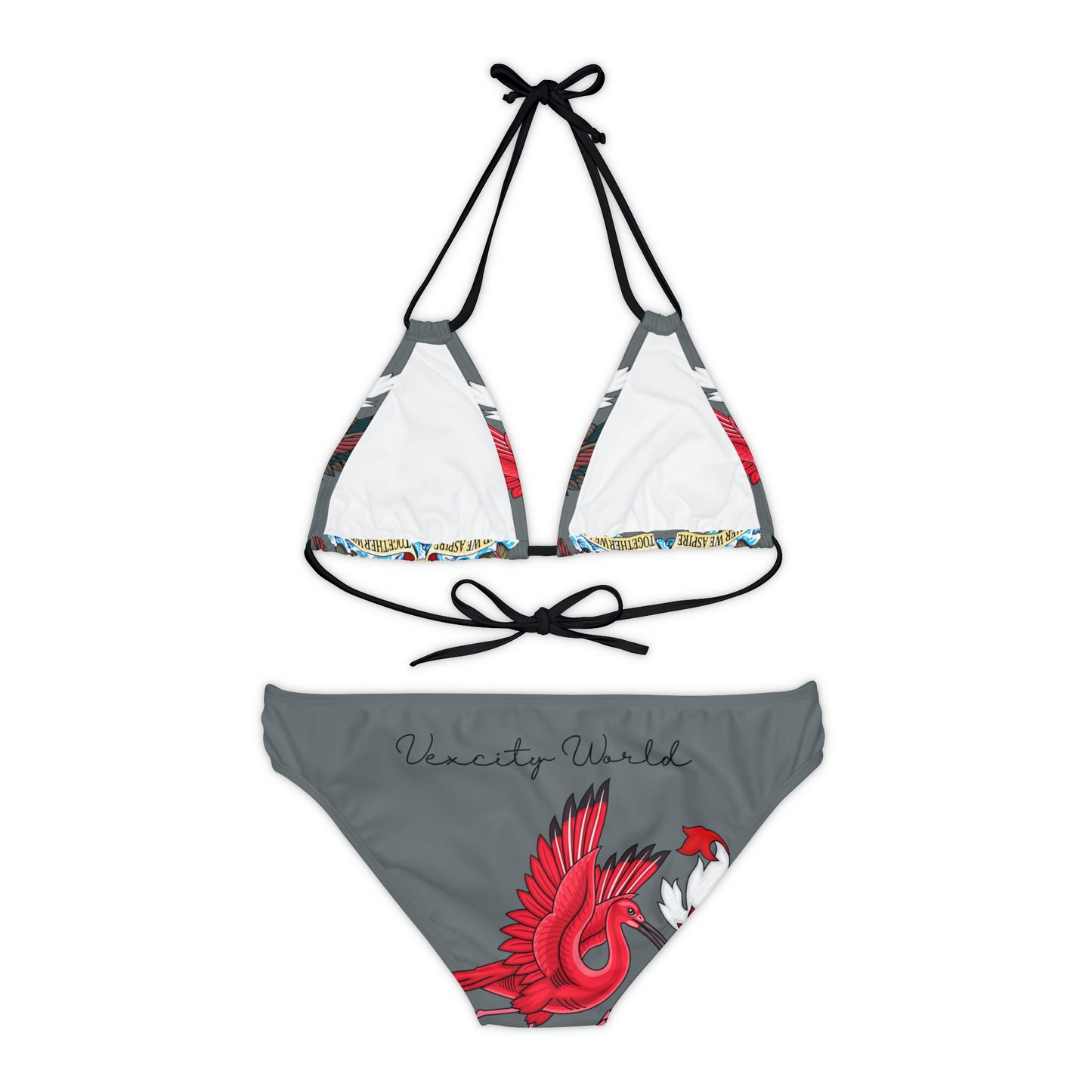 Trinidad And Tobago Strappy Bikini Set Grey