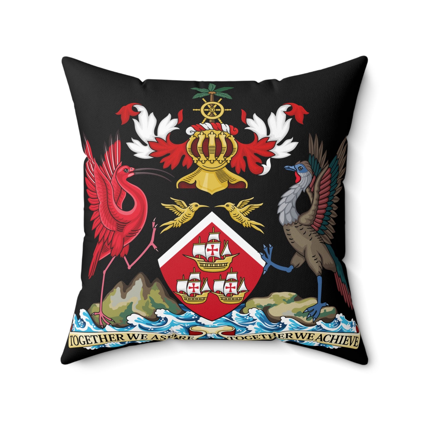 Trinidad And Tobago Square Pillow Green