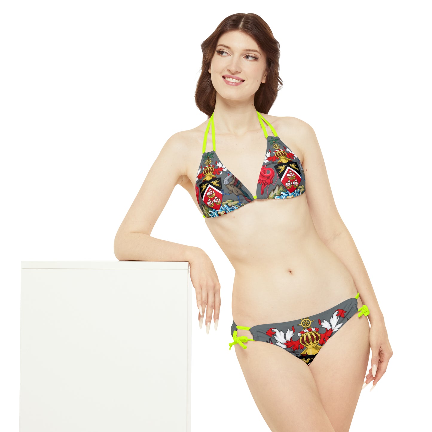 Trinidad And Tobago Strappy Bikini Set Grey
