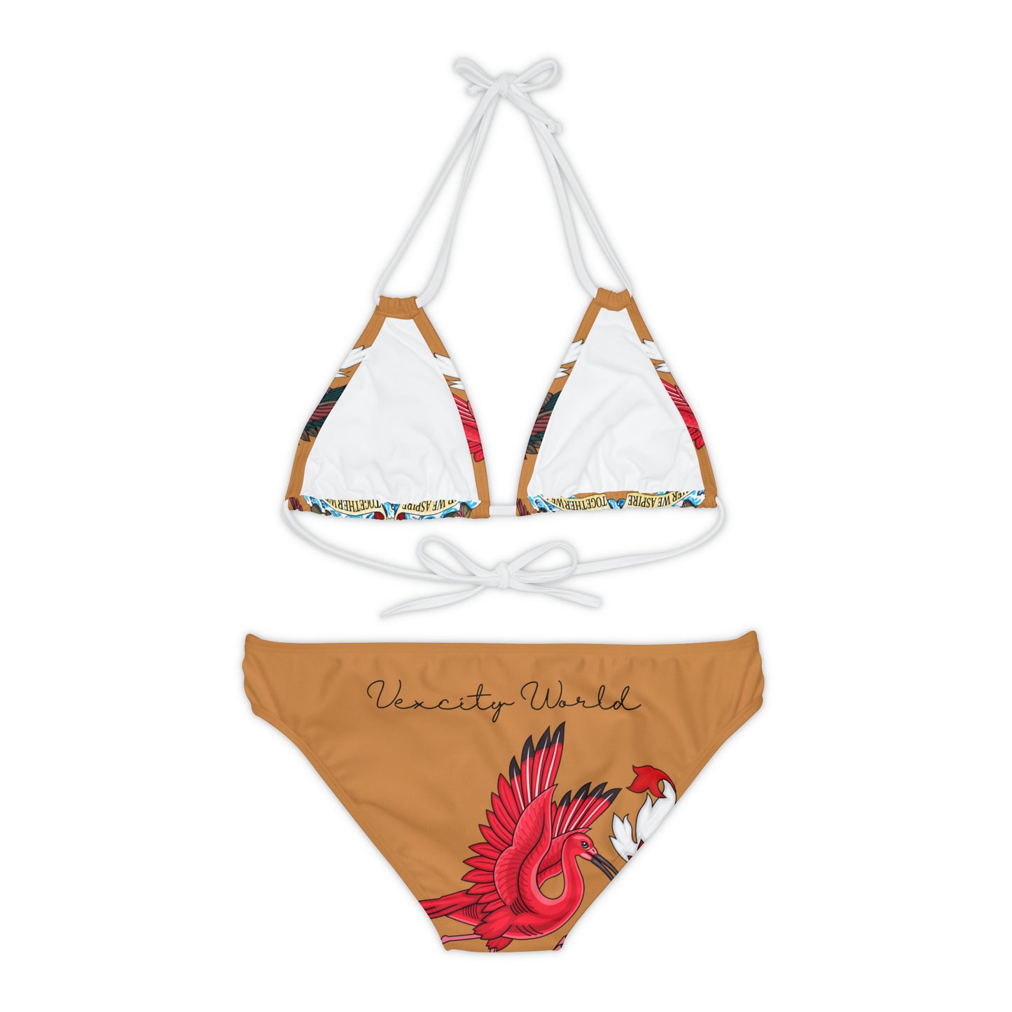 Trinidad And Tobago Strappy Bikini Set Brown