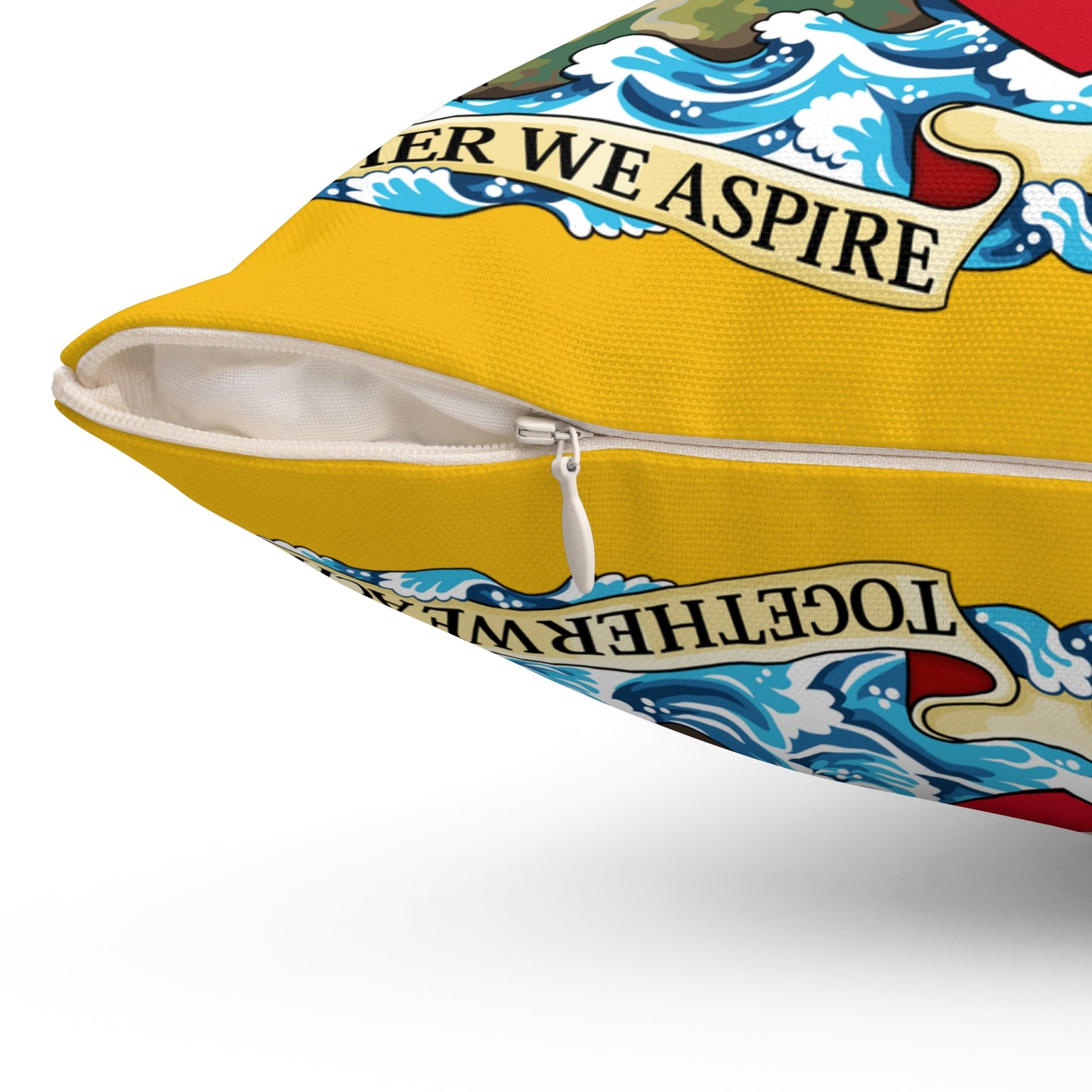 Trinidad And Tobago Square Pillow White Yellow