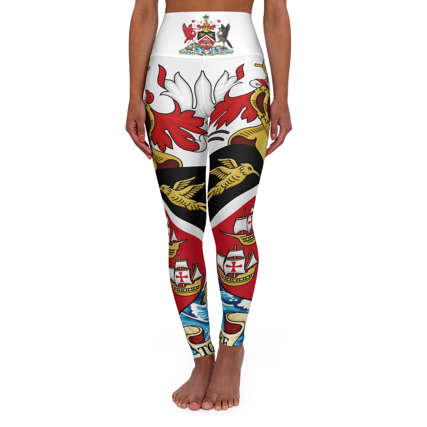 Trinidad And Tobago Women's High Waisted Yoga Leggings White