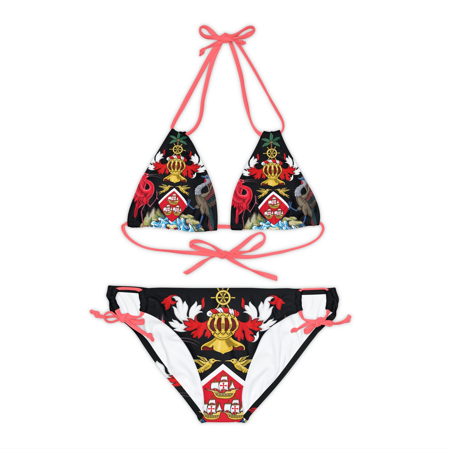 Trinidad And Tobago Strappy Bikini Set Black And Gold