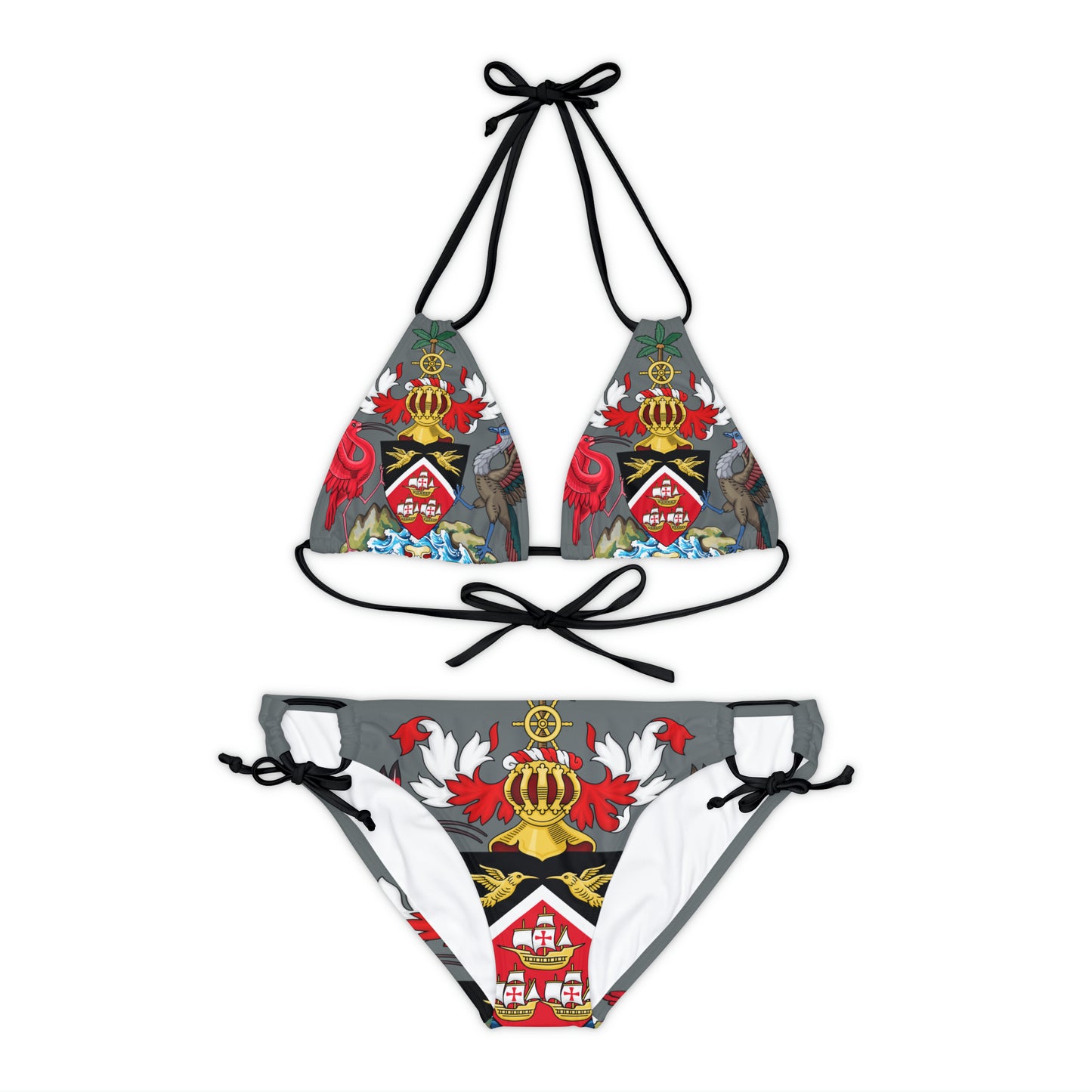 Trinidad And Tobago Strappy Bikini Set Grey
