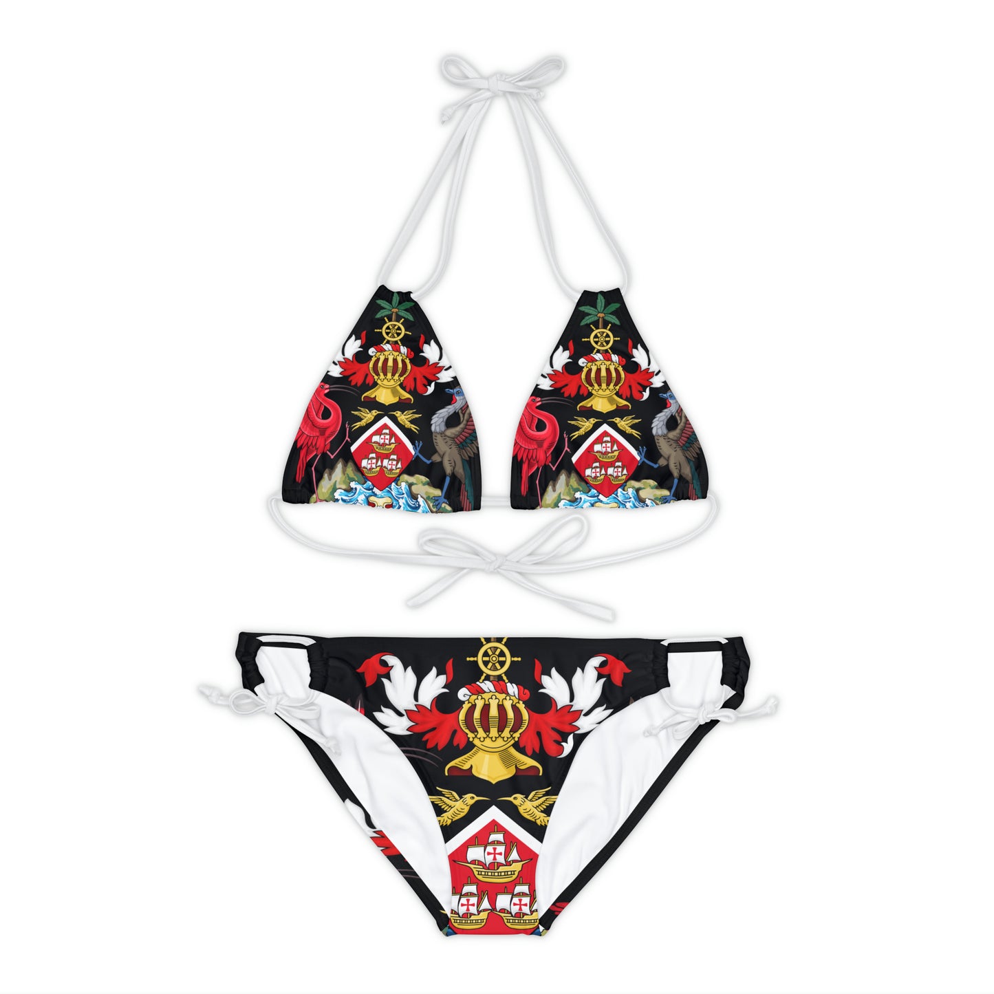 Trinidad And Tobago Strappy Bikini Set Black And Gold