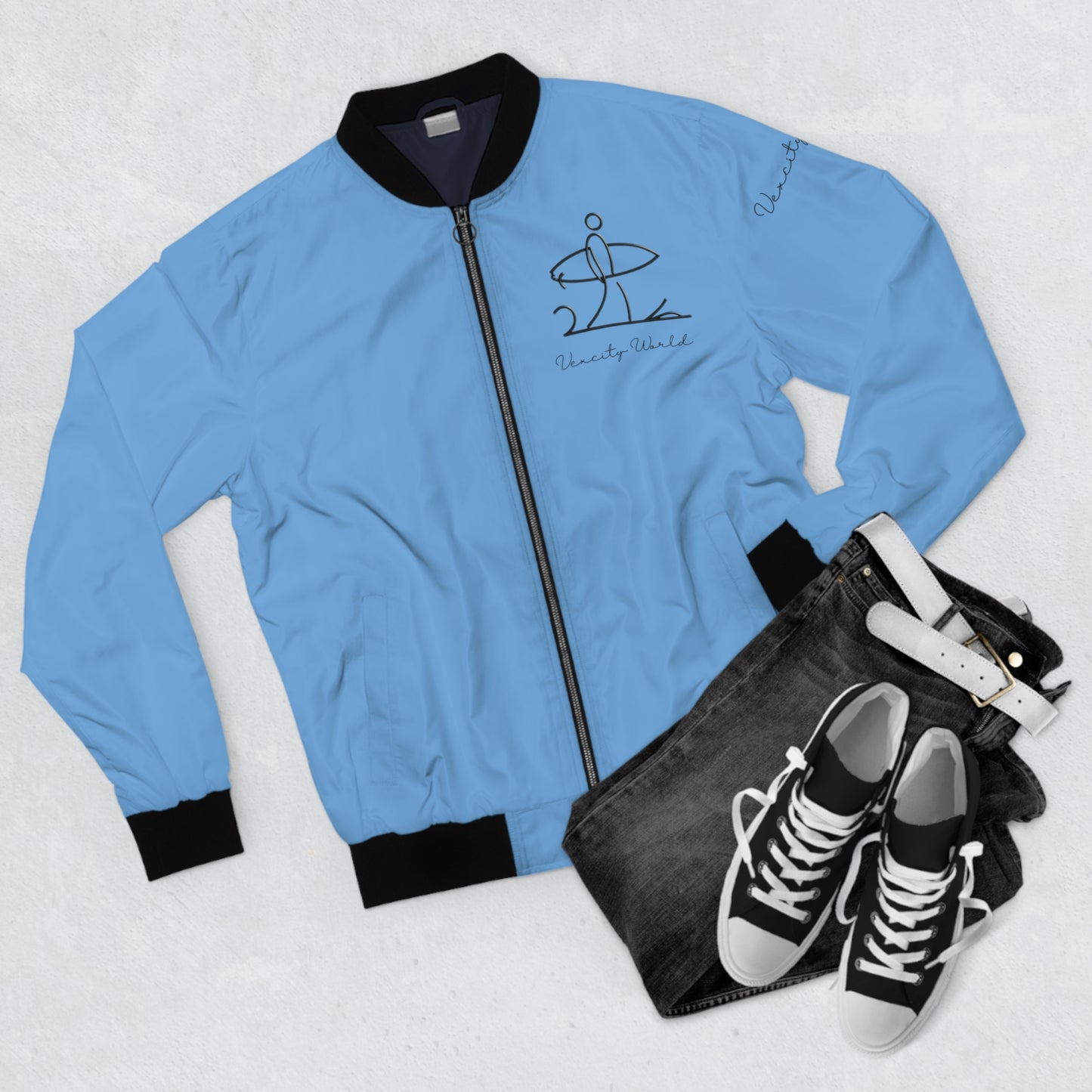 Vexcity World Bomber Jacket Light Blue