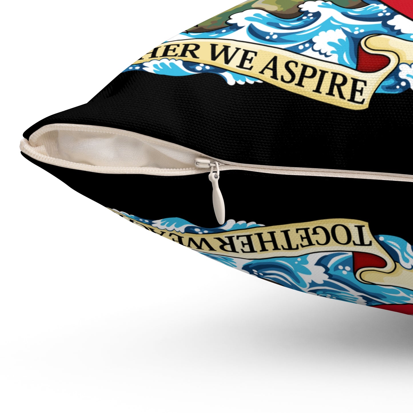 Trinidad And Tobago Square Pillow Black