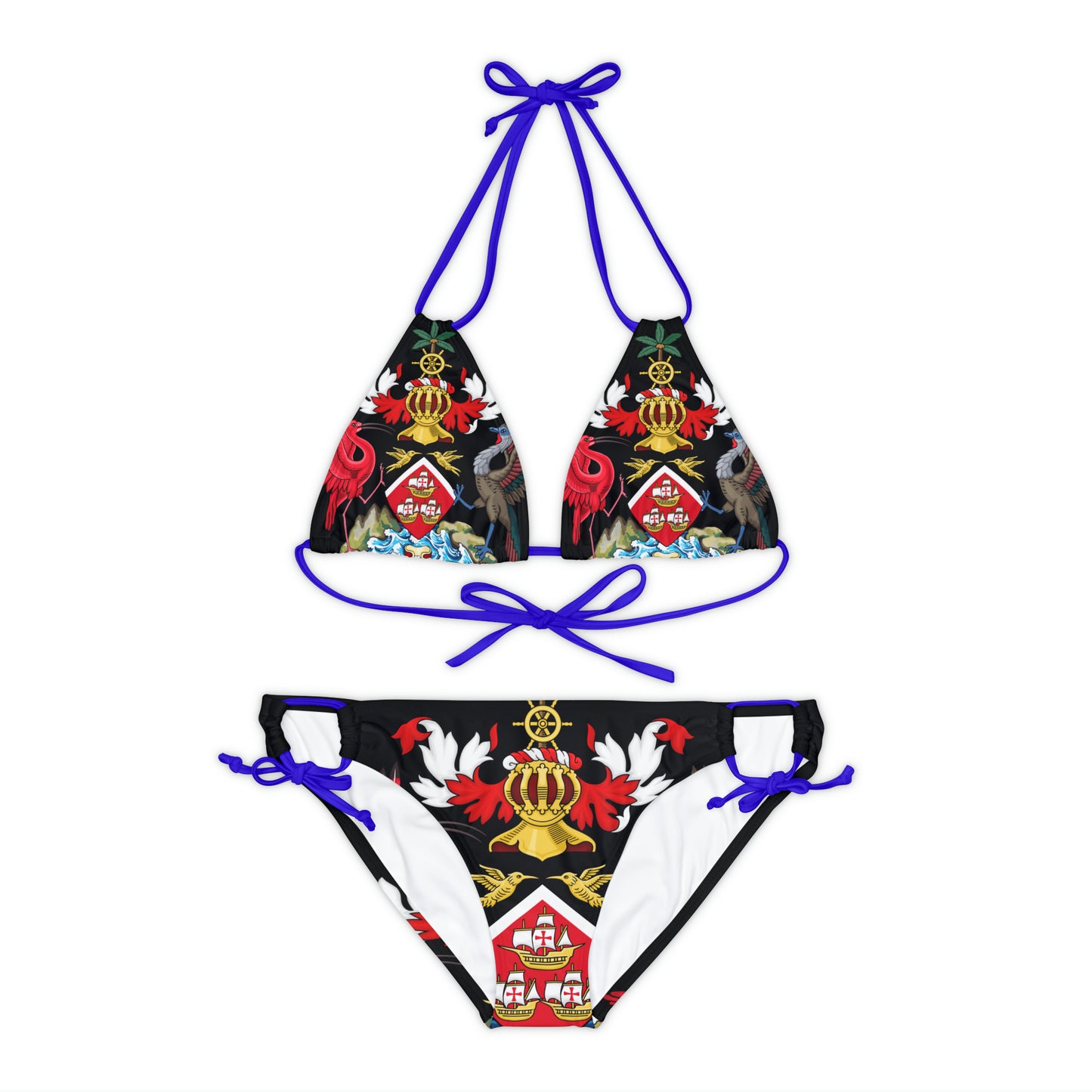 Trinidad And Tobago Strappy Bikini Set Black And Gold
