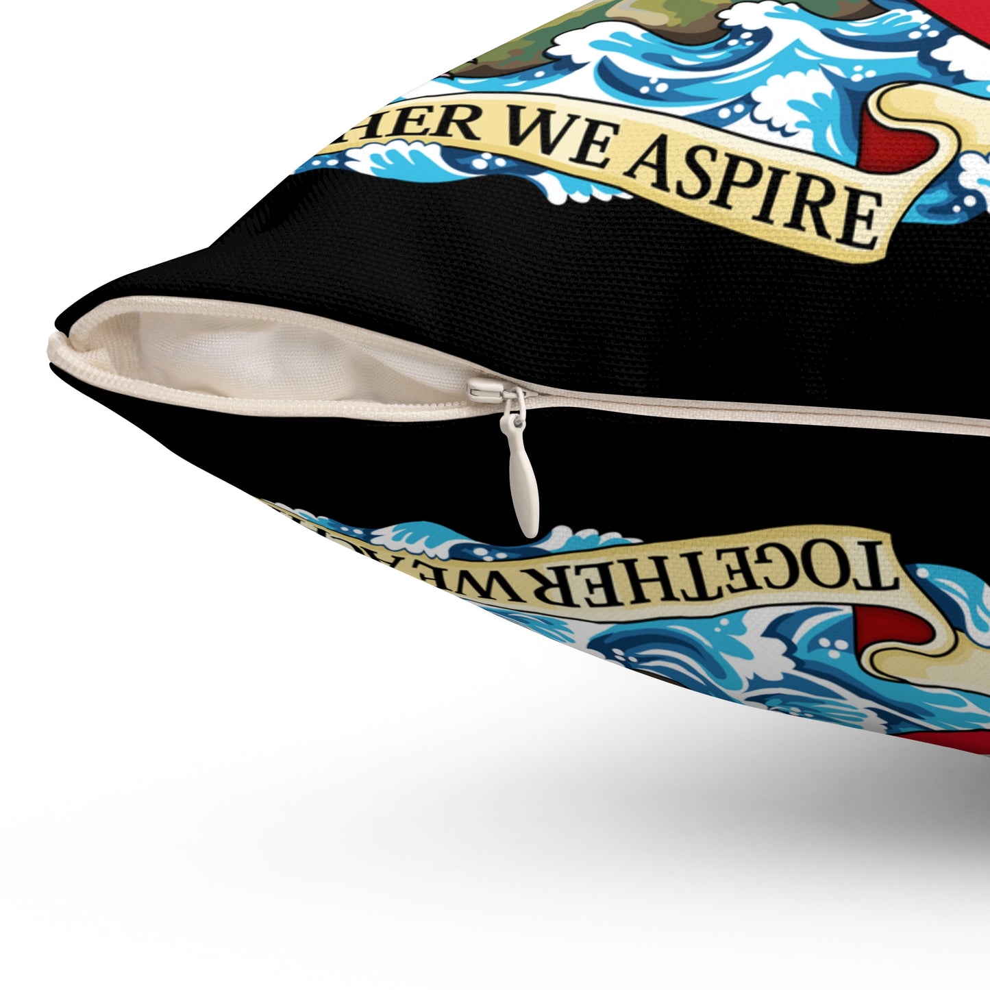 Trinidad And Tobago Square Pillow Black