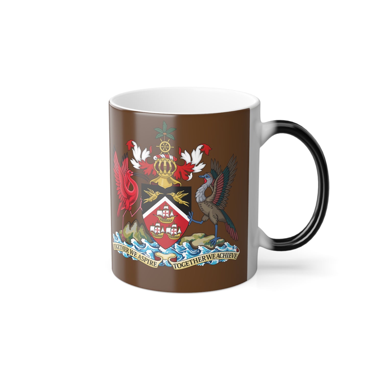 Trinidad And Tobago Coffee Mug, 11oz Brown