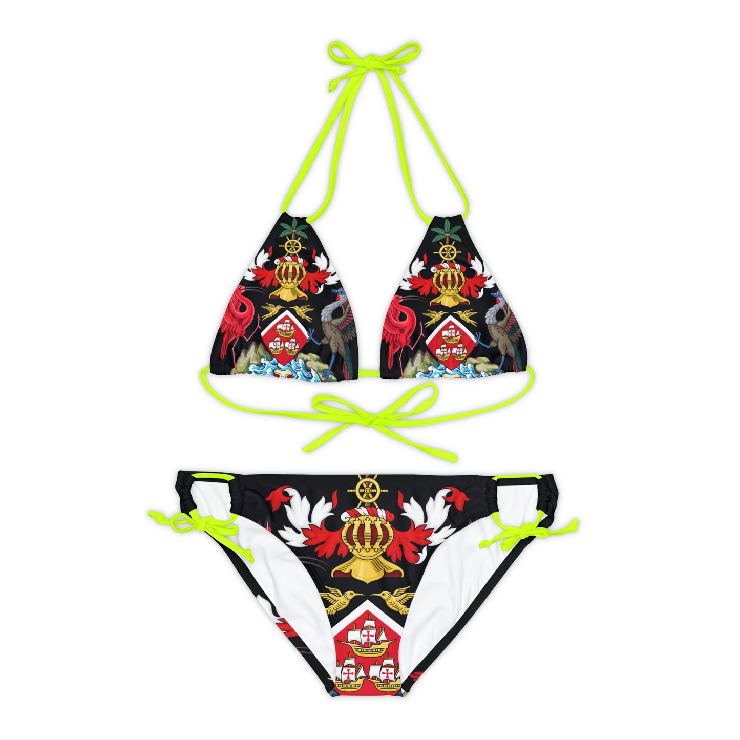 Trinidad And Tobago Strappy Bikini Set Black And Gold