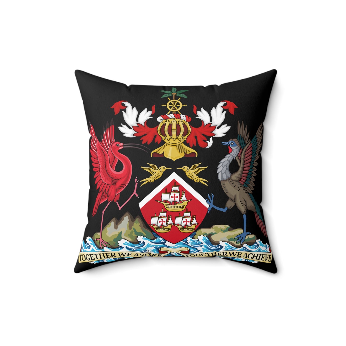 Trinidad And Tobago Square Pillow White