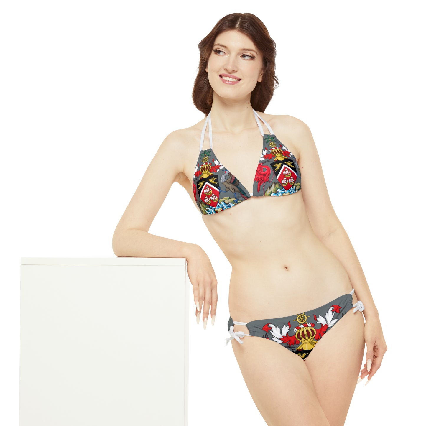 Trinidad And Tobago Strappy Bikini Set Grey