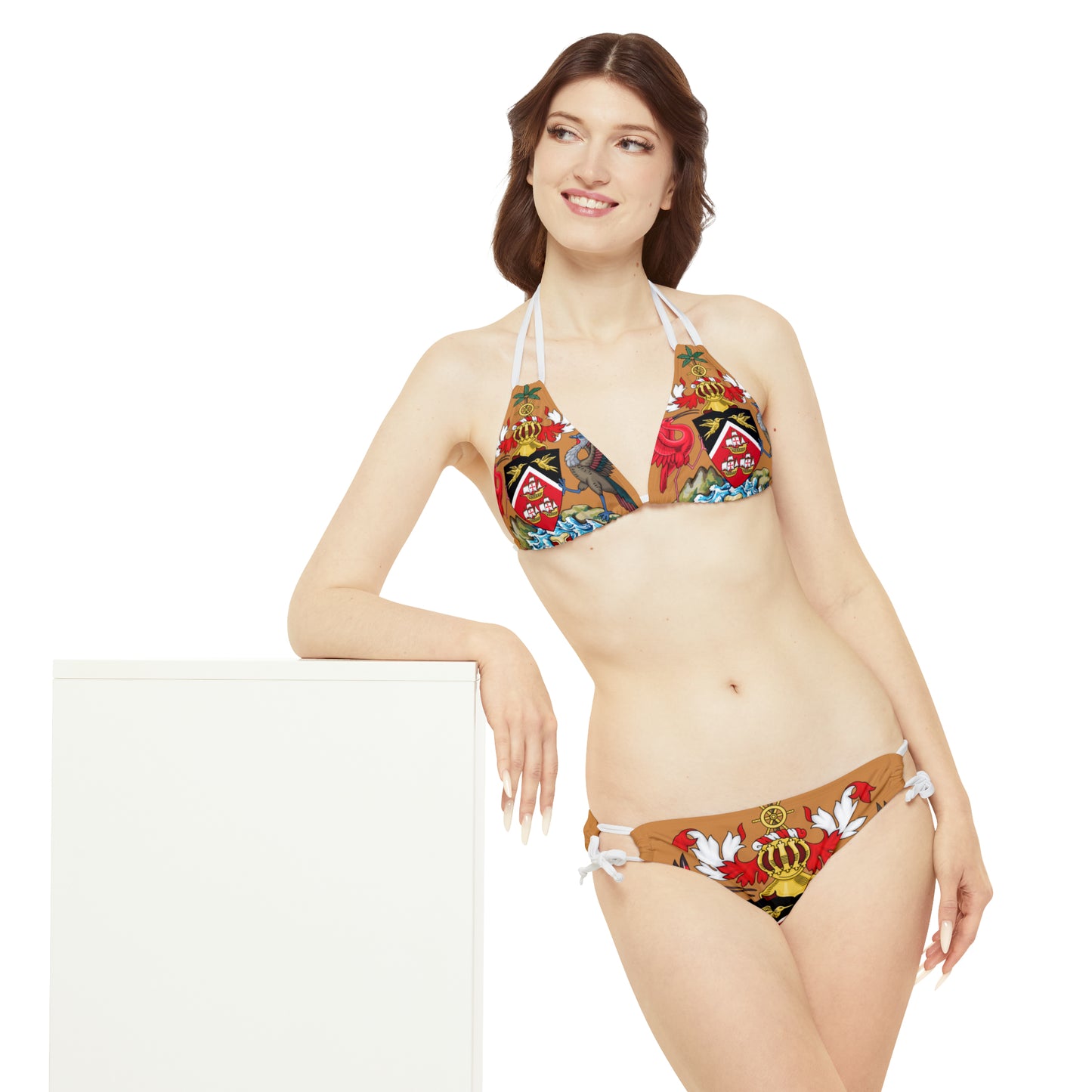 Trinidad And Tobago Strappy Bikini Set Brown