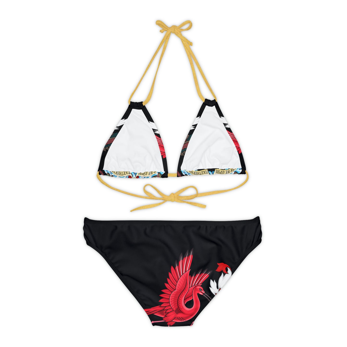 Trinidad And Tobago Strappy Bikini Set Black And Gold