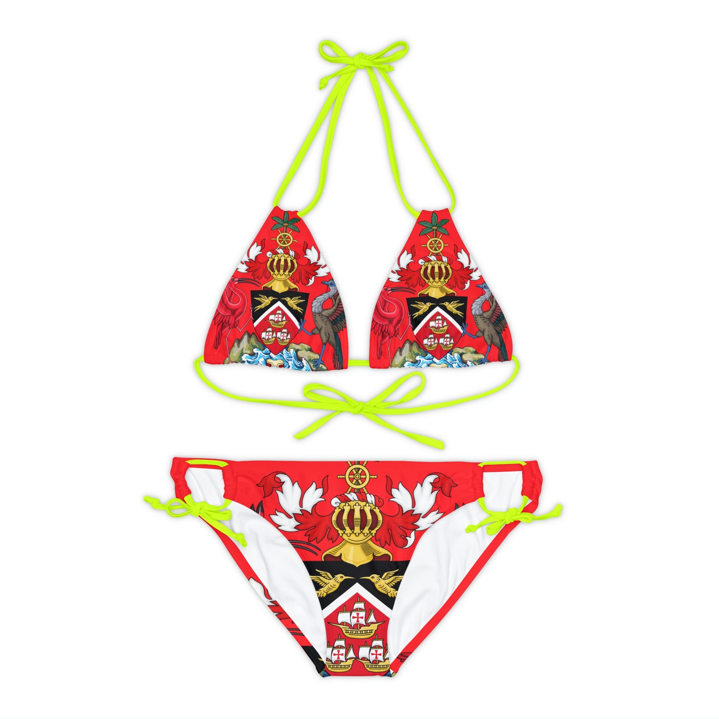 Trinidad And Tobago Strappy Bikini Set Red