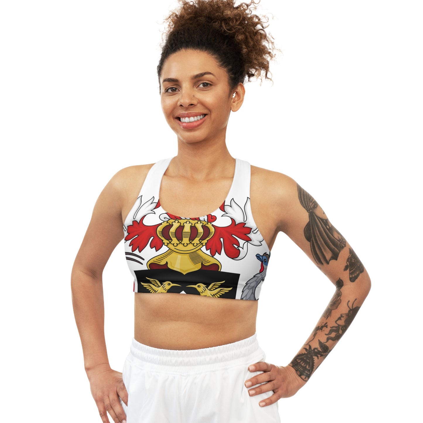 Trinidad And Tobago Women's Seamless Sports Bra White
