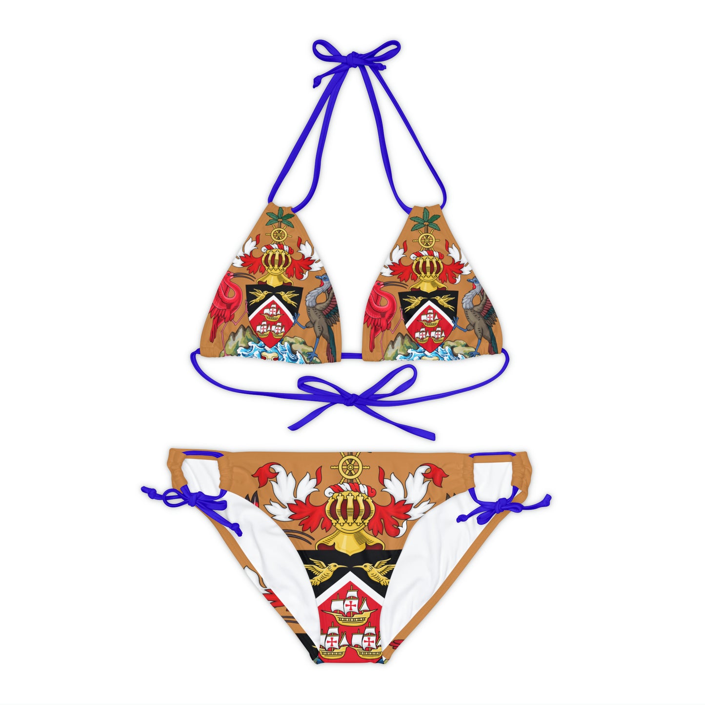 Trinidad And Tobago Strappy Bikini Set Brown