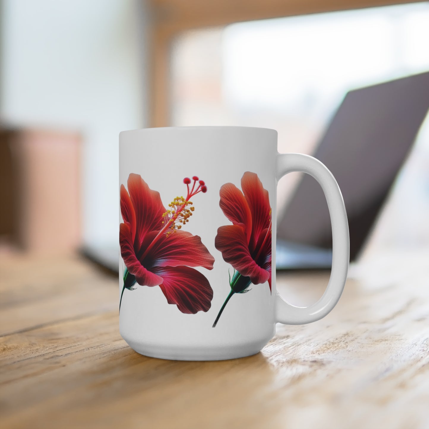 Hibiscus Flower Coffee Mug 15oz
