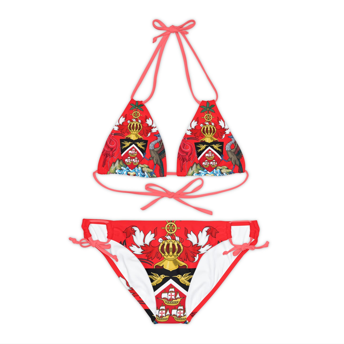 Trinidad And Tobago Strappy Bikini Set Red