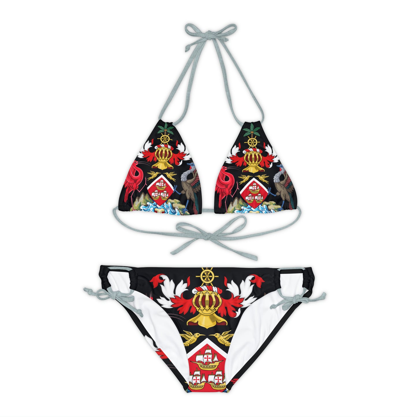 Trinidad And Tobago Strappy Bikini Set Black And Gold
