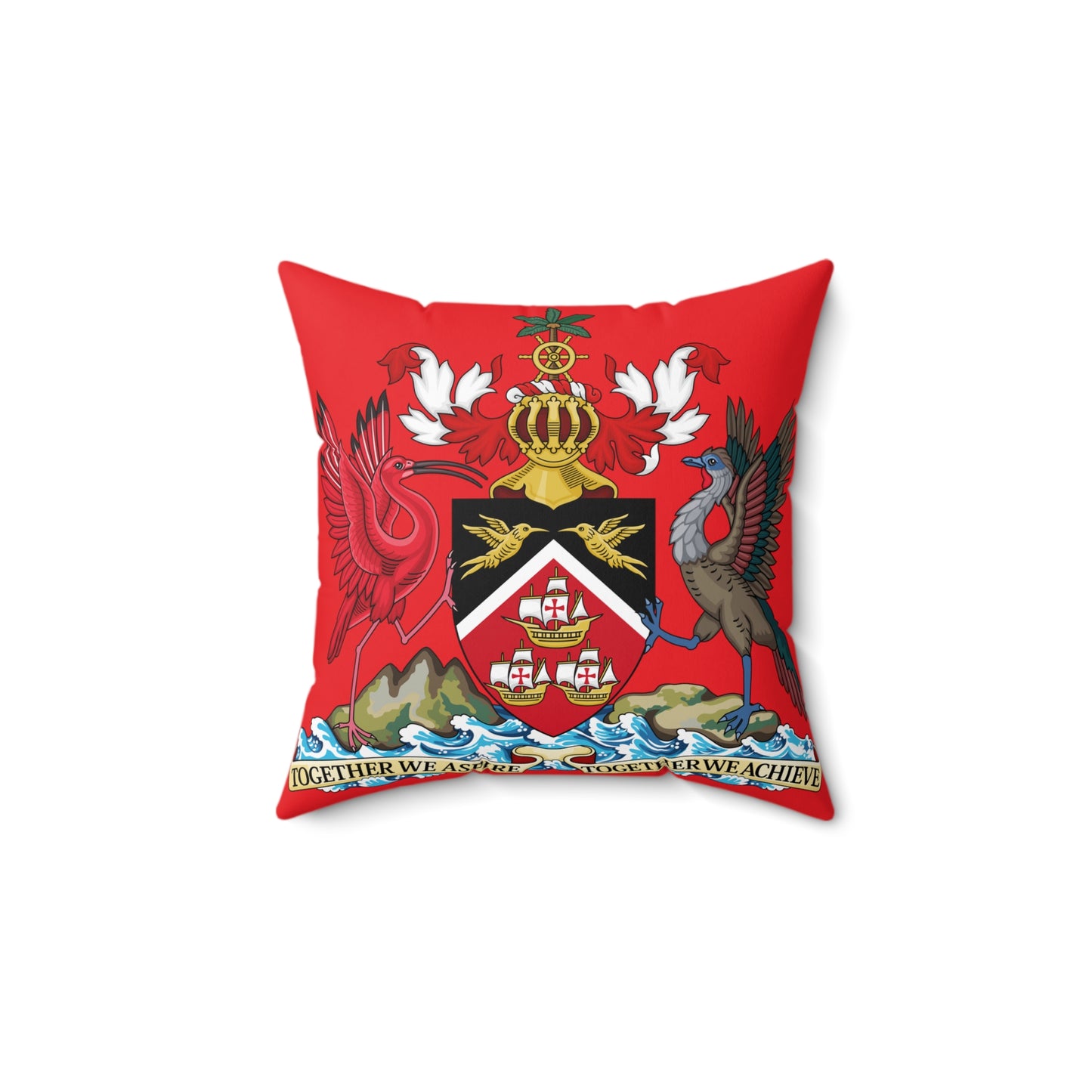 Trinidad And Tobago Square Pillow Red