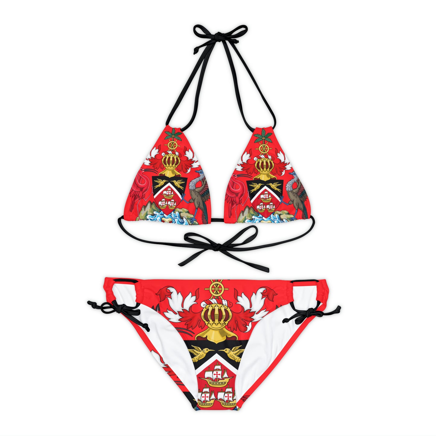 Trinidad And Tobago Strappy Bikini Set Red