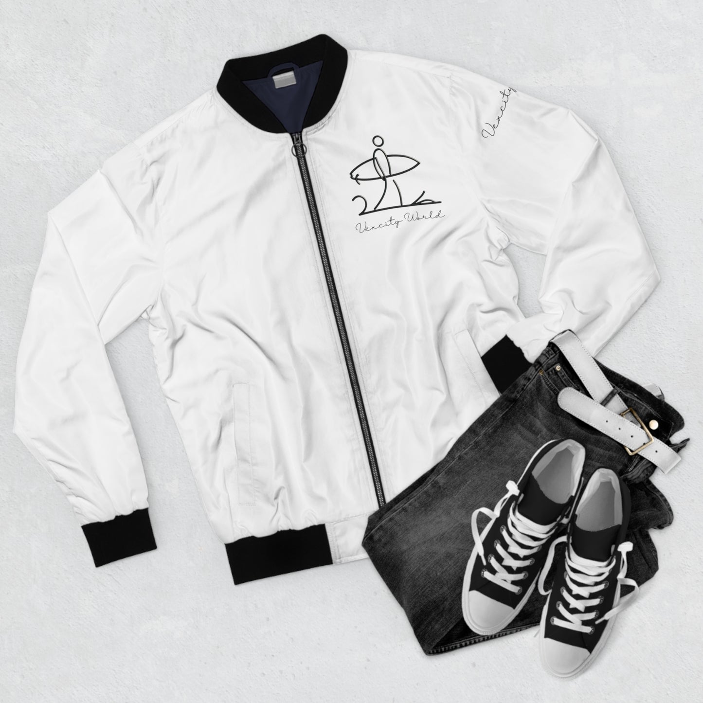 Vexcity World Bomber Jacket White