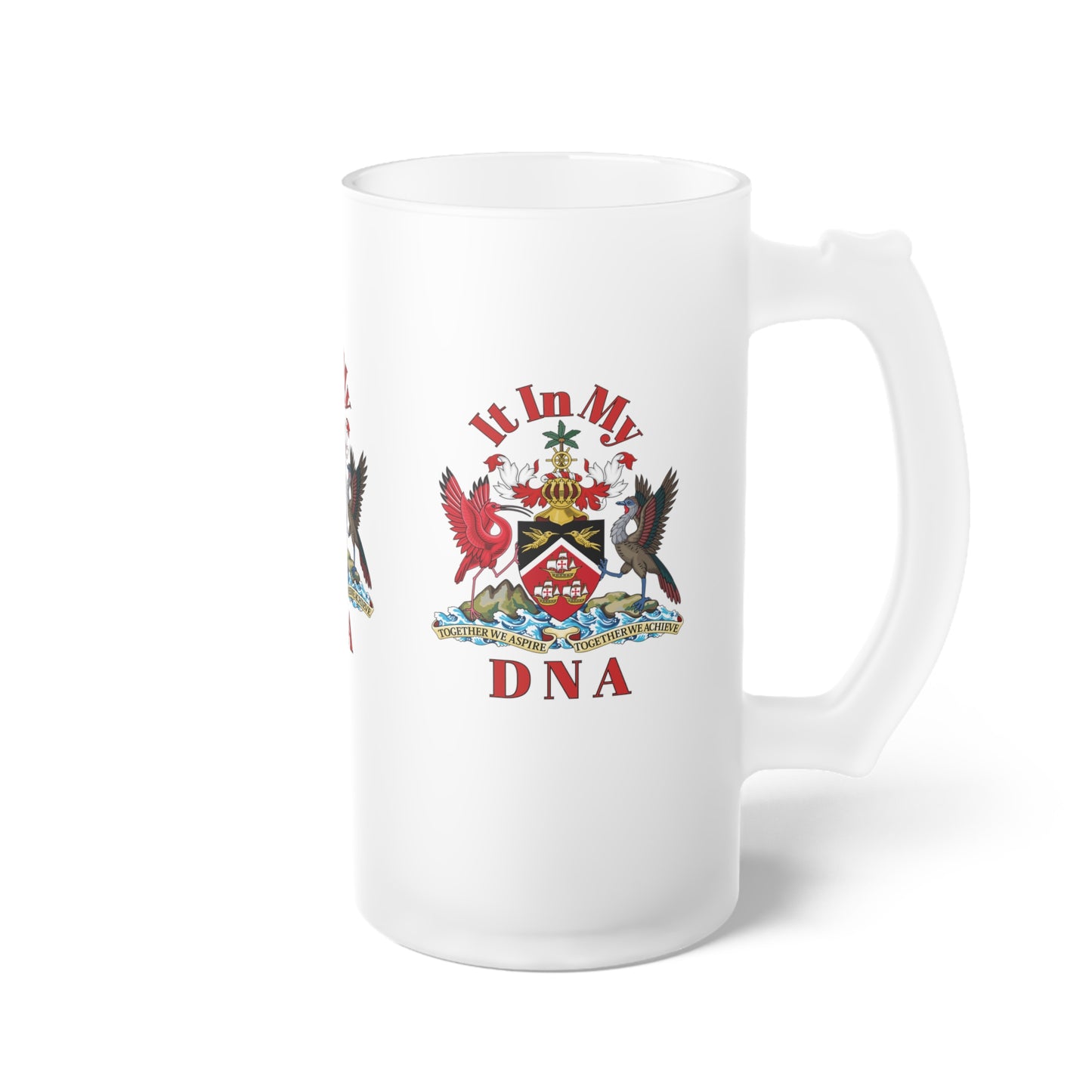 Trinidad And Tobago Frosted Glass Beer Mug