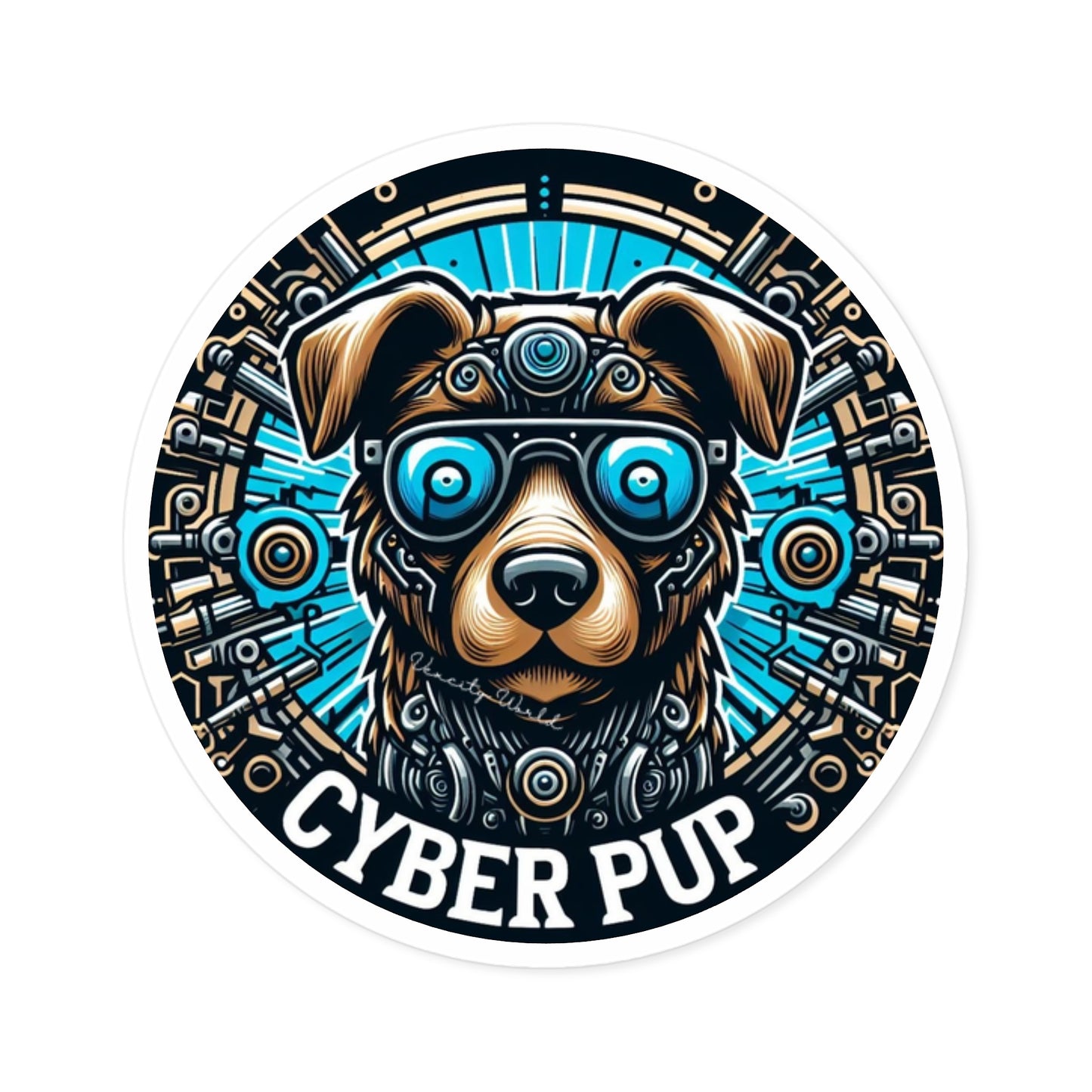 Cyber PuP Dog Sticker, Indoor\Outdoor