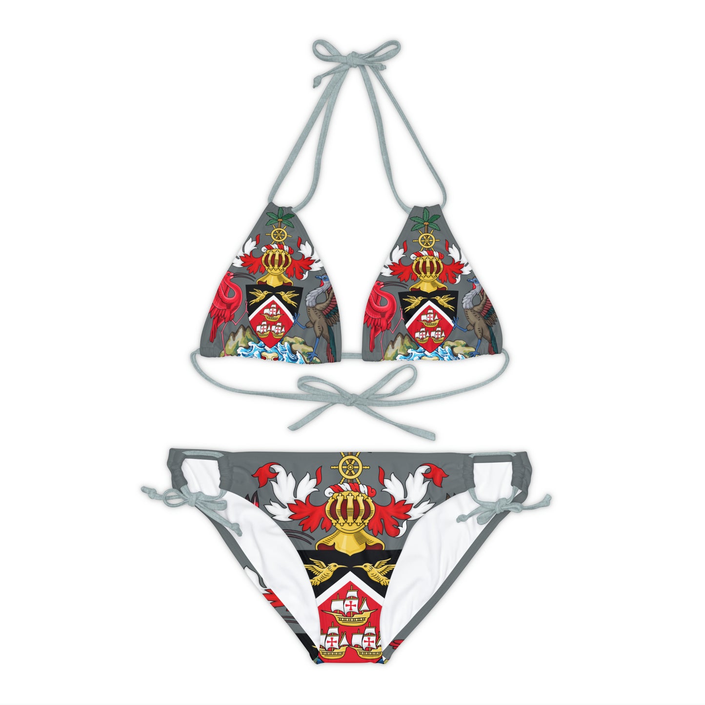 Trinidad And Tobago Strappy Bikini Set Grey